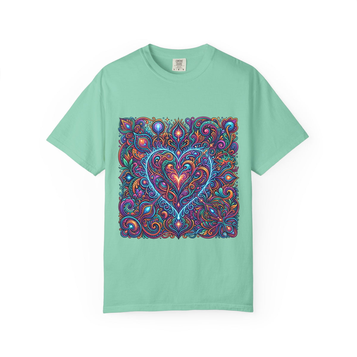 Unisex Garment-Dyed T-shirt - Cosmic Love | Psychedelic Heart Art