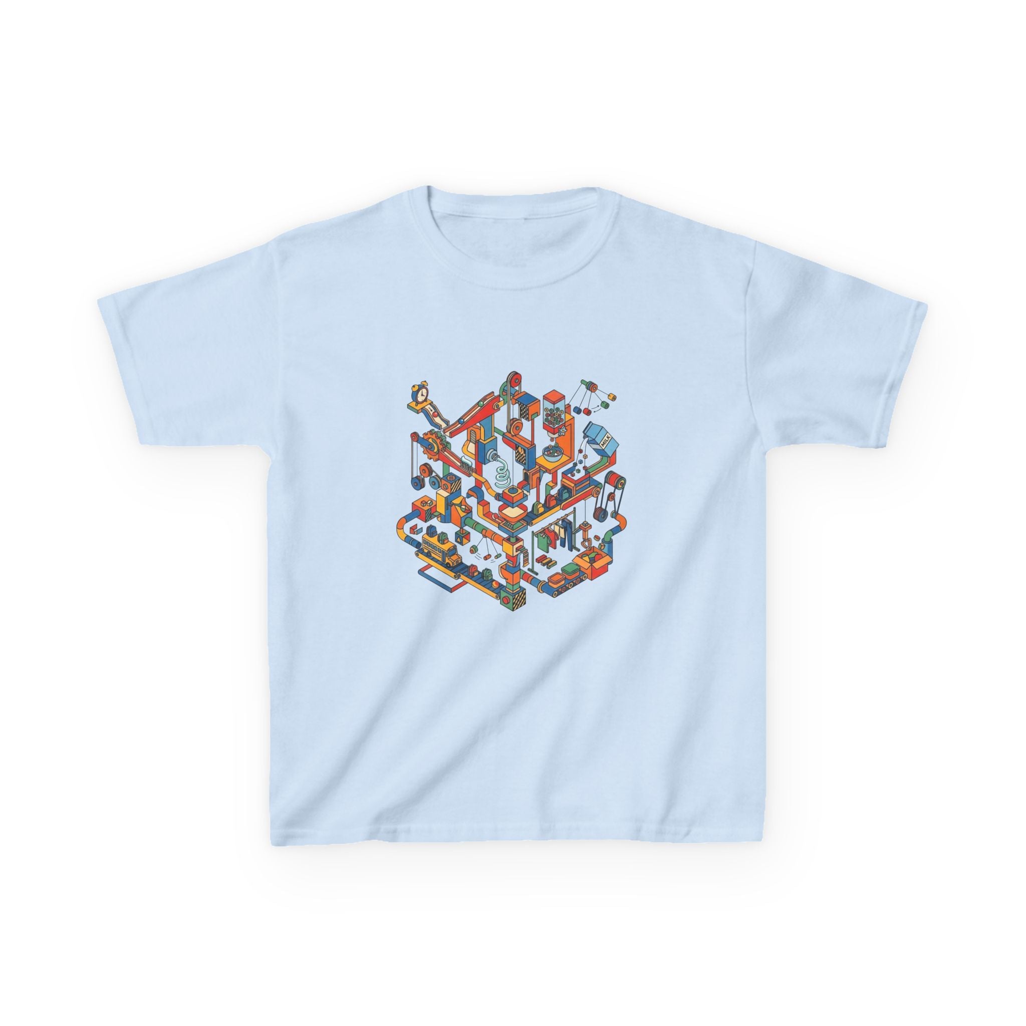 Kids Daily Routine T-Shirt - Whimsical Cartoon Machine