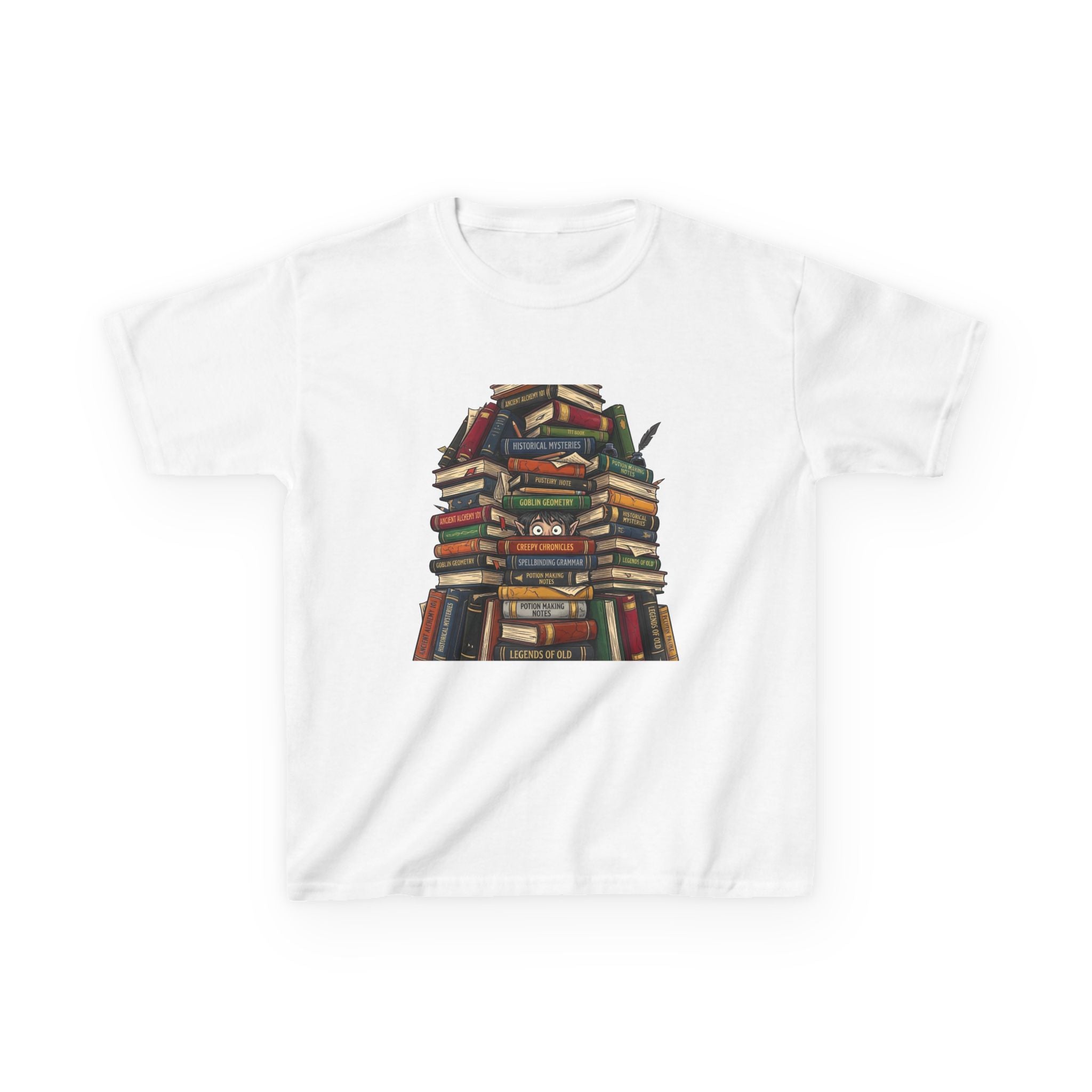 Kids Magic Studies Tee - Whimsical Fantasy Books & Goblin Geometry