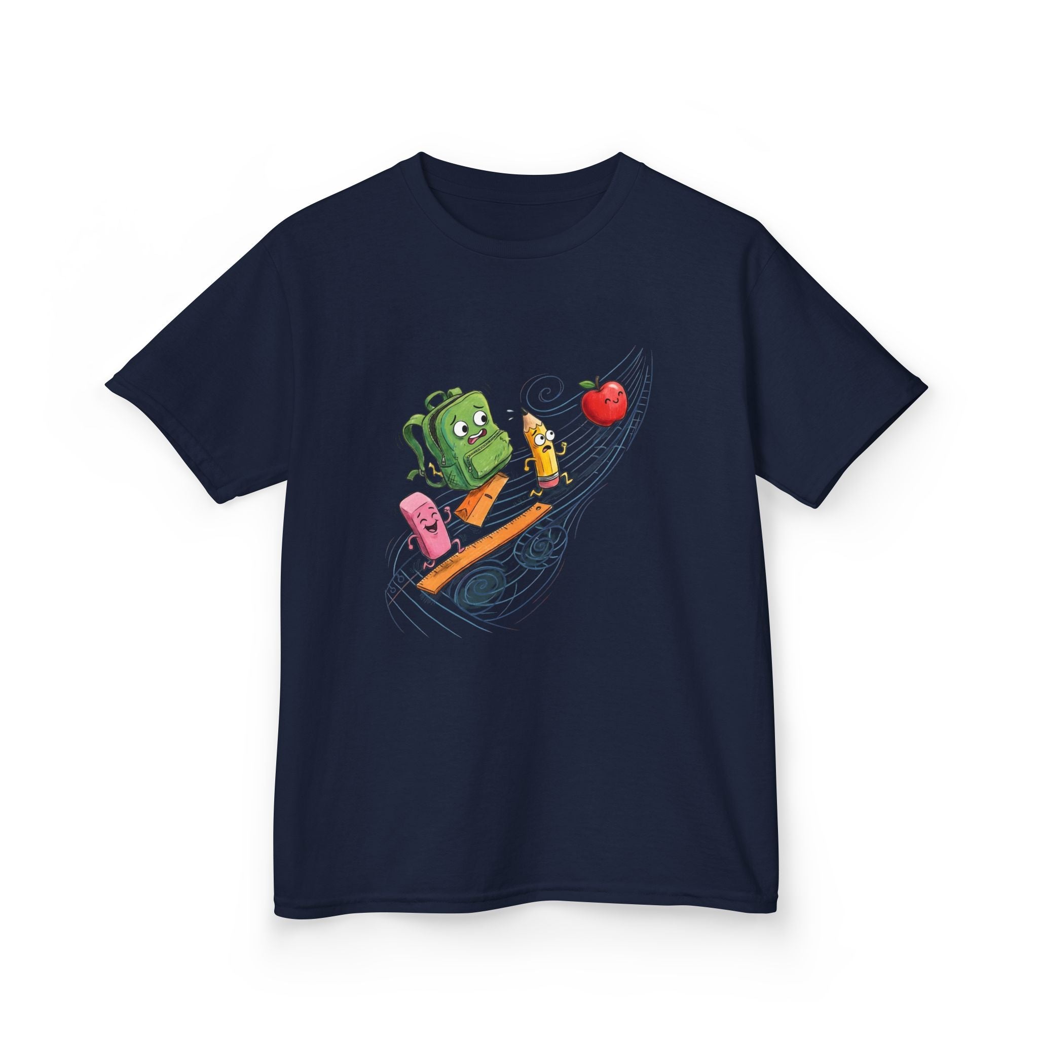 Kids Cartoon School Supplies T-Shirt - Back to School Chaos | 2026