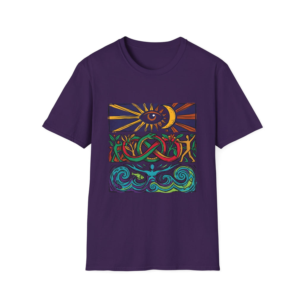 Unisex T-Shirt - Cosmic Folk Art Eye & Snake | Spiritual Nature