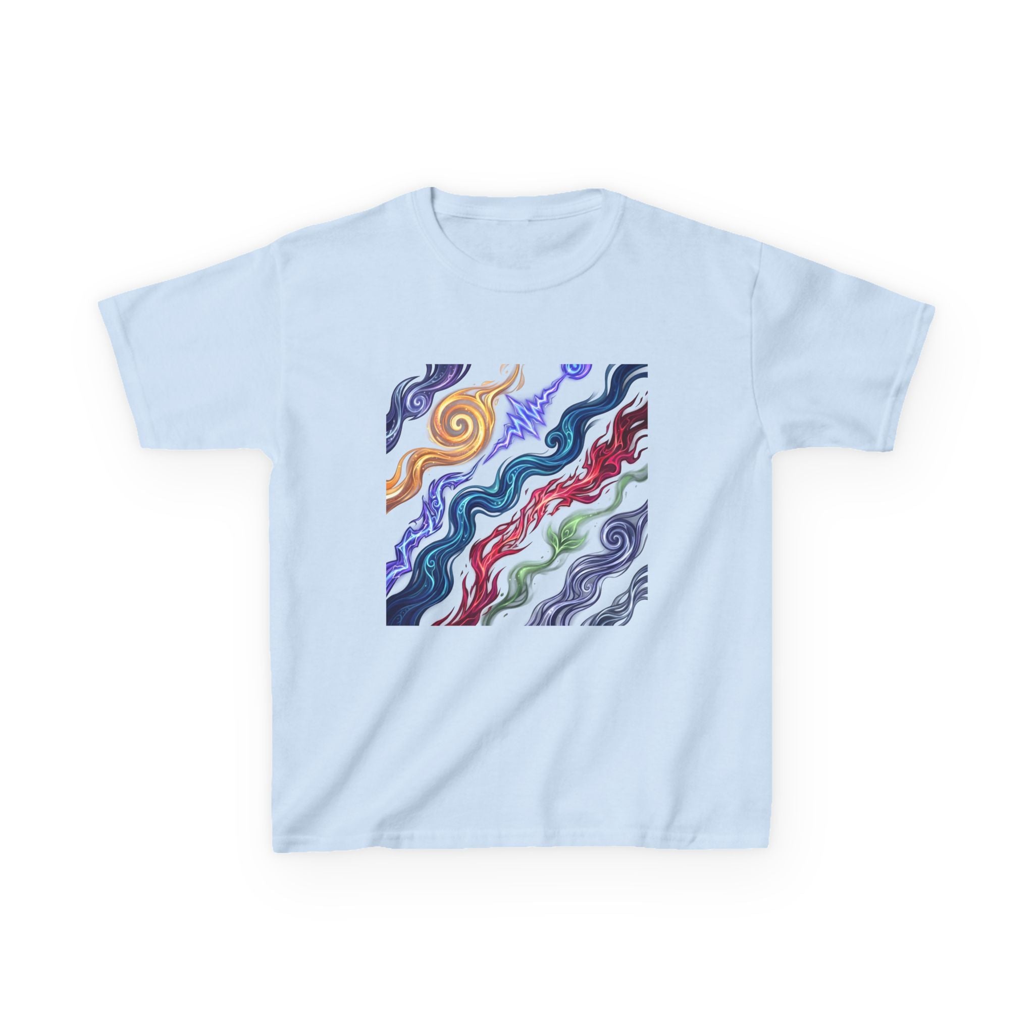 Kids Tee - Vibrant Elemental Magic Energy | Fantasy Glow