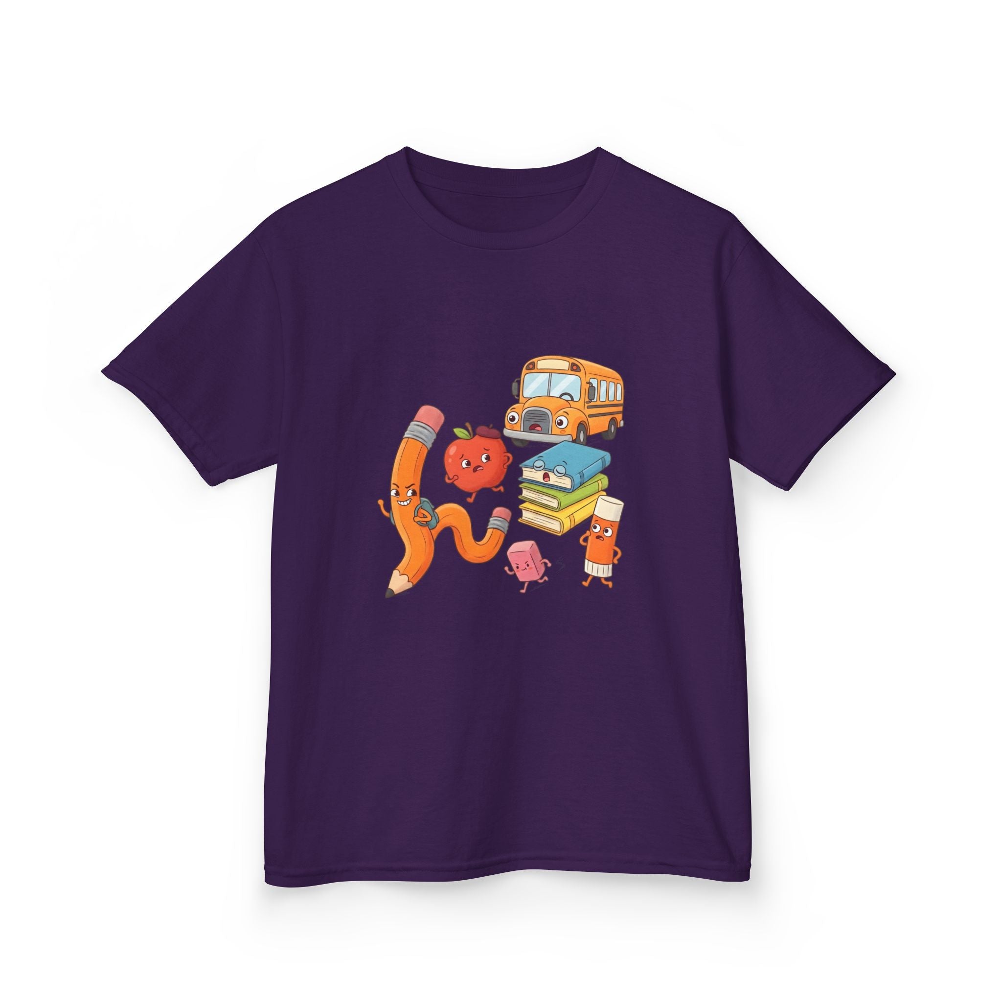 Kids T-Shirt - Cute Cartoon School Supplies | First Day of School