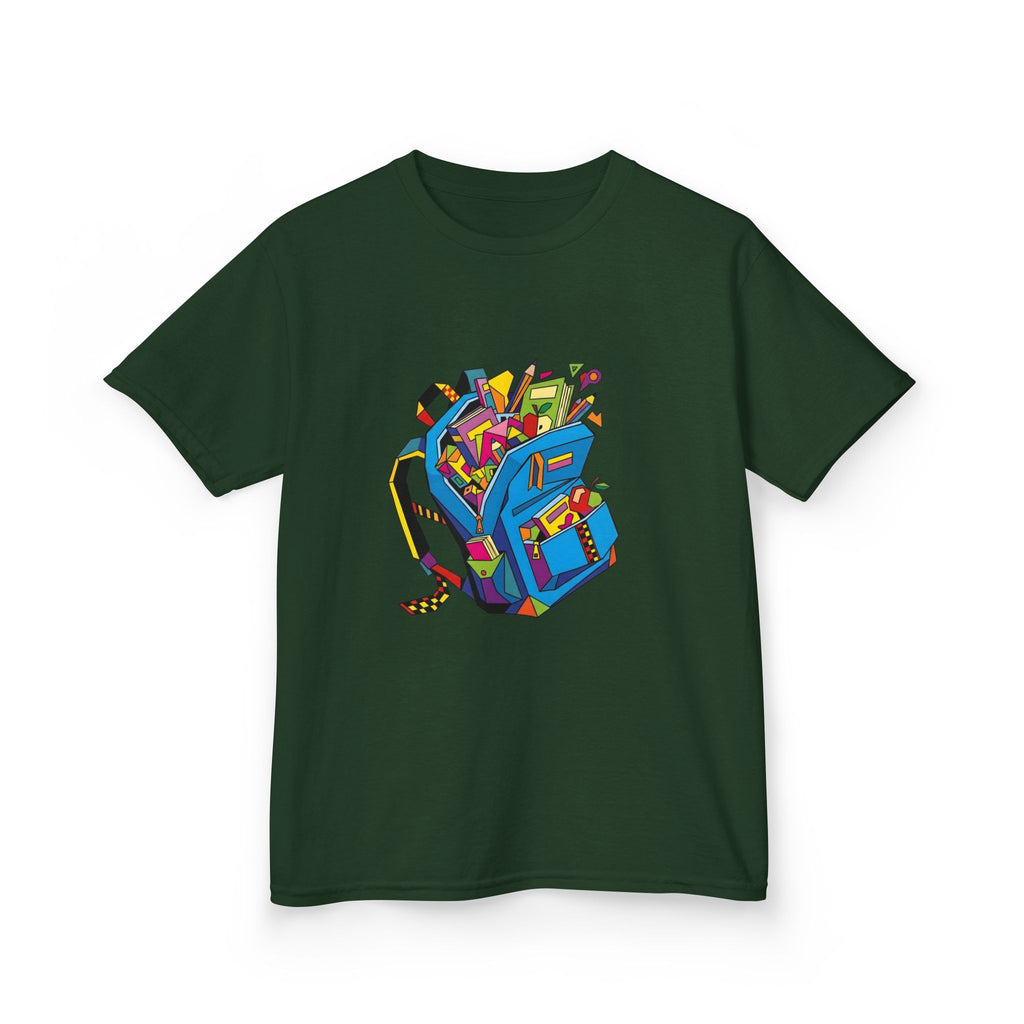 Kids Tee - Vibrant Geometric School Supplies Cartoon | Back to School