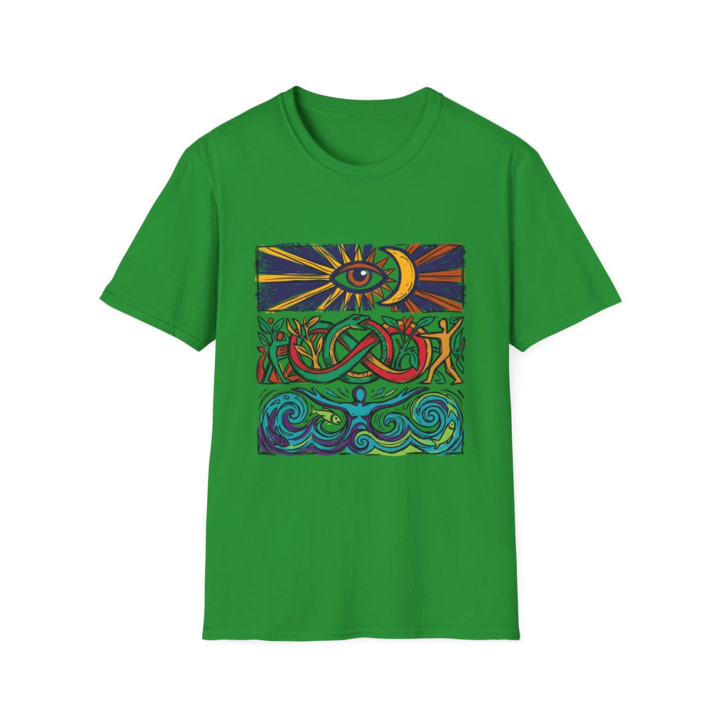 Unisex T-Shirt - Cosmic Folk Art Eye & Snake | Spiritual Nature