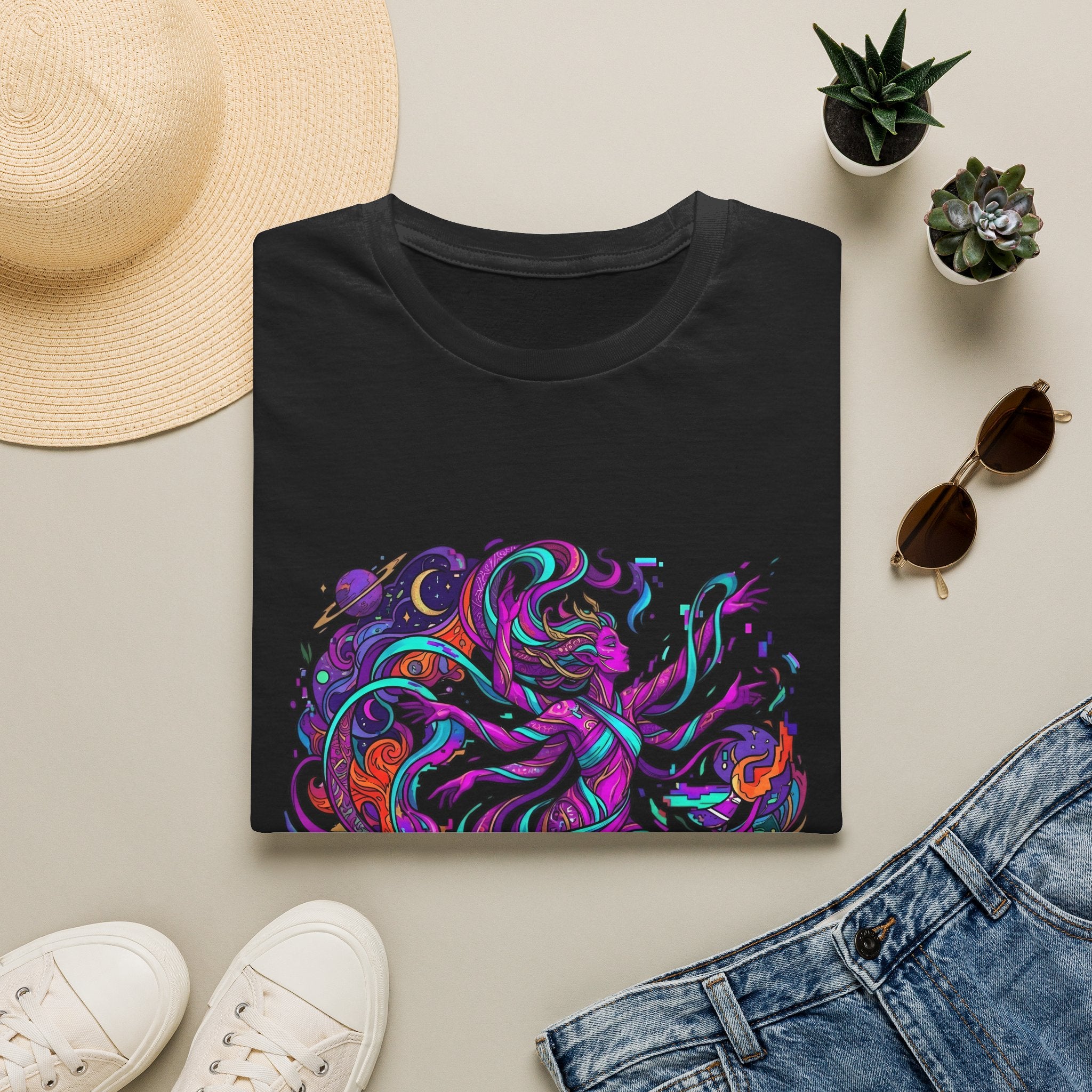 T-Shirt - Vibrant Psychedelic Cosmic Goddess Spiritual Flow