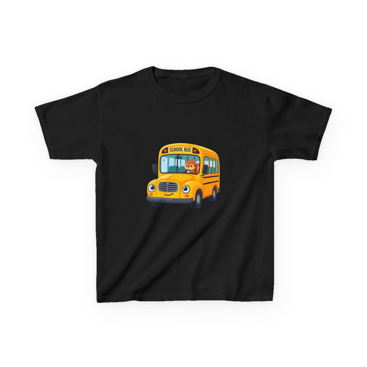 Kids School Bus T-Shirt - Cute Squirrel Driving Cartoon Tee | Back to