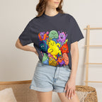 Unisex Garment-Dyed T-Shirt - Diverse Emotional Cartoon Creatures