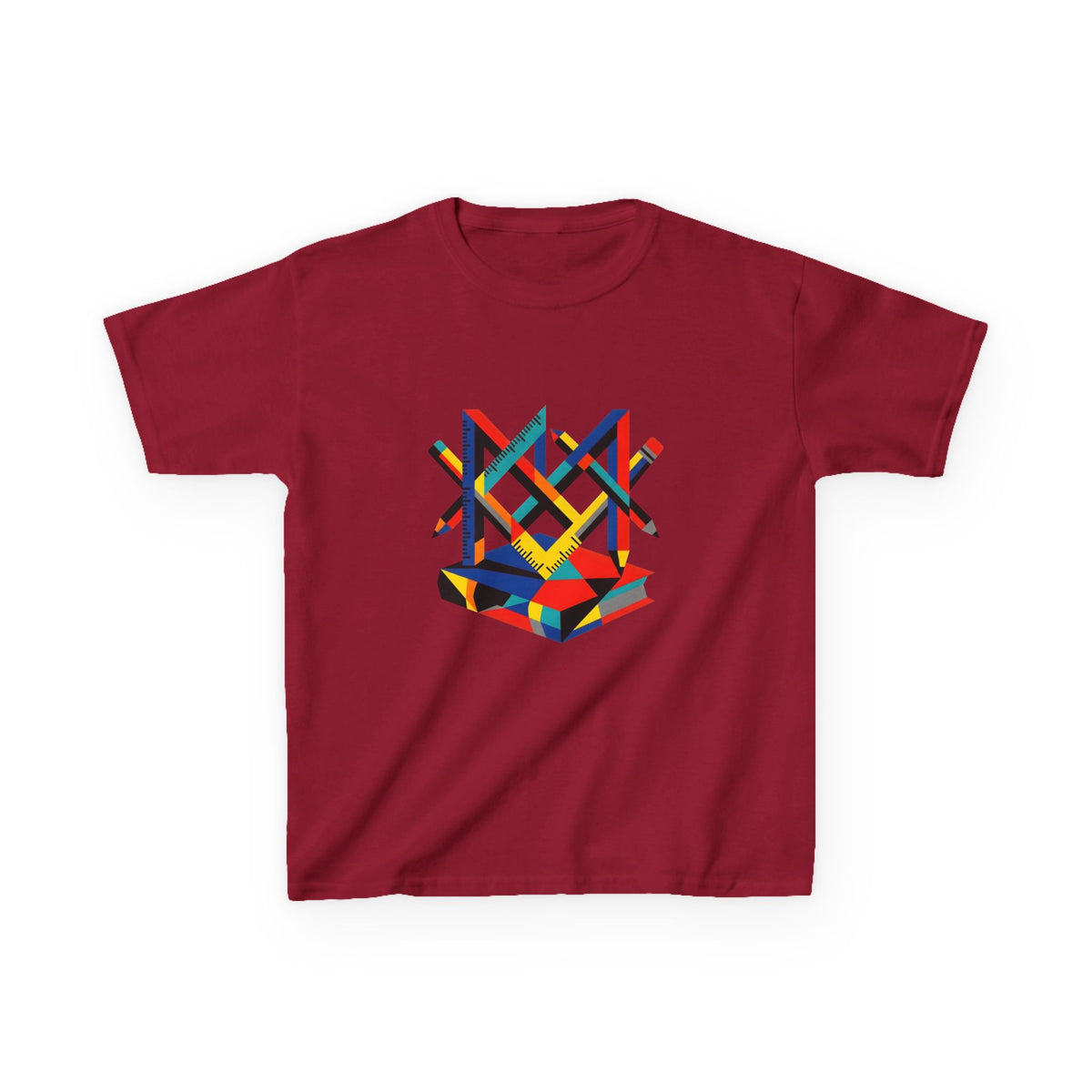 Kids Tee - Bauhaus Geometric Design Tools Graphic | Primary Colors