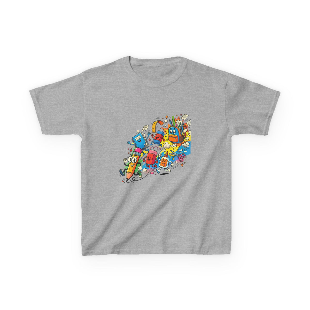 Kids Back to School 2026 Tee - Cartoon School Supplies