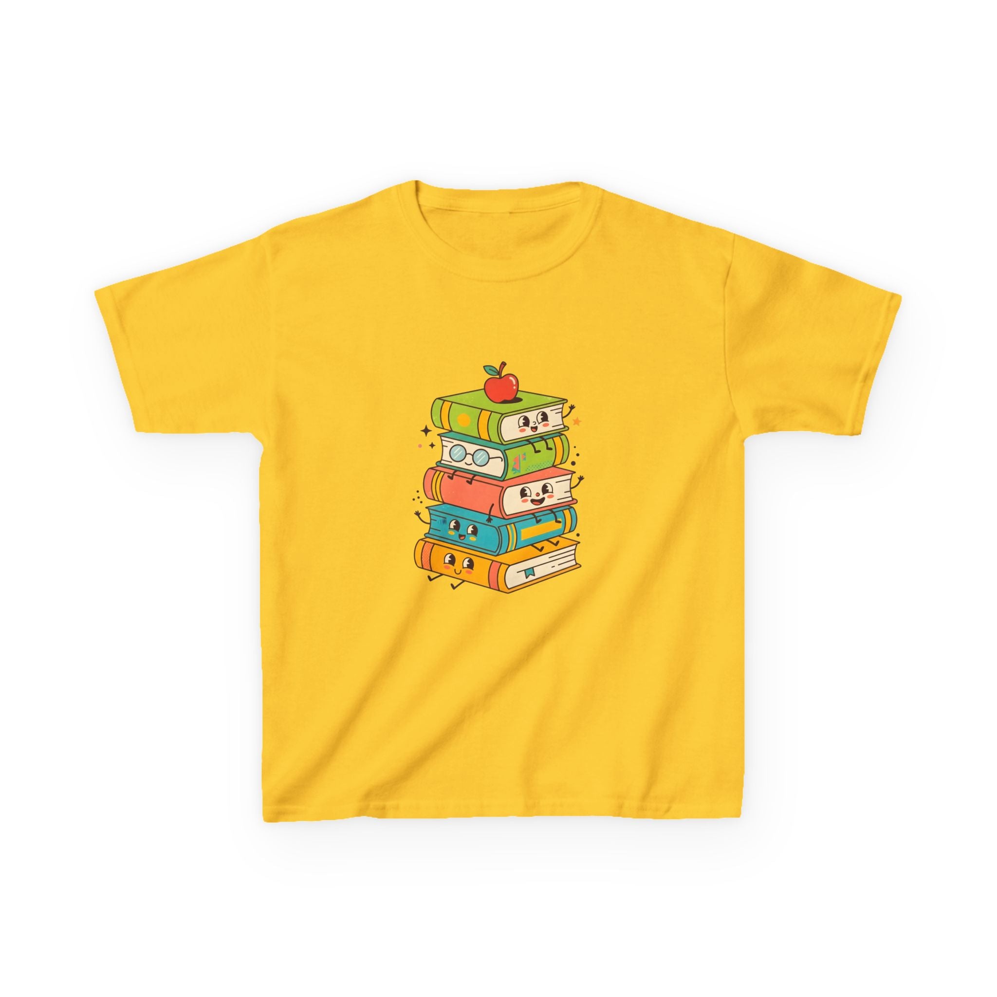 Kids Bookworm Tee - Whimsical Retro Reading & Learning Design