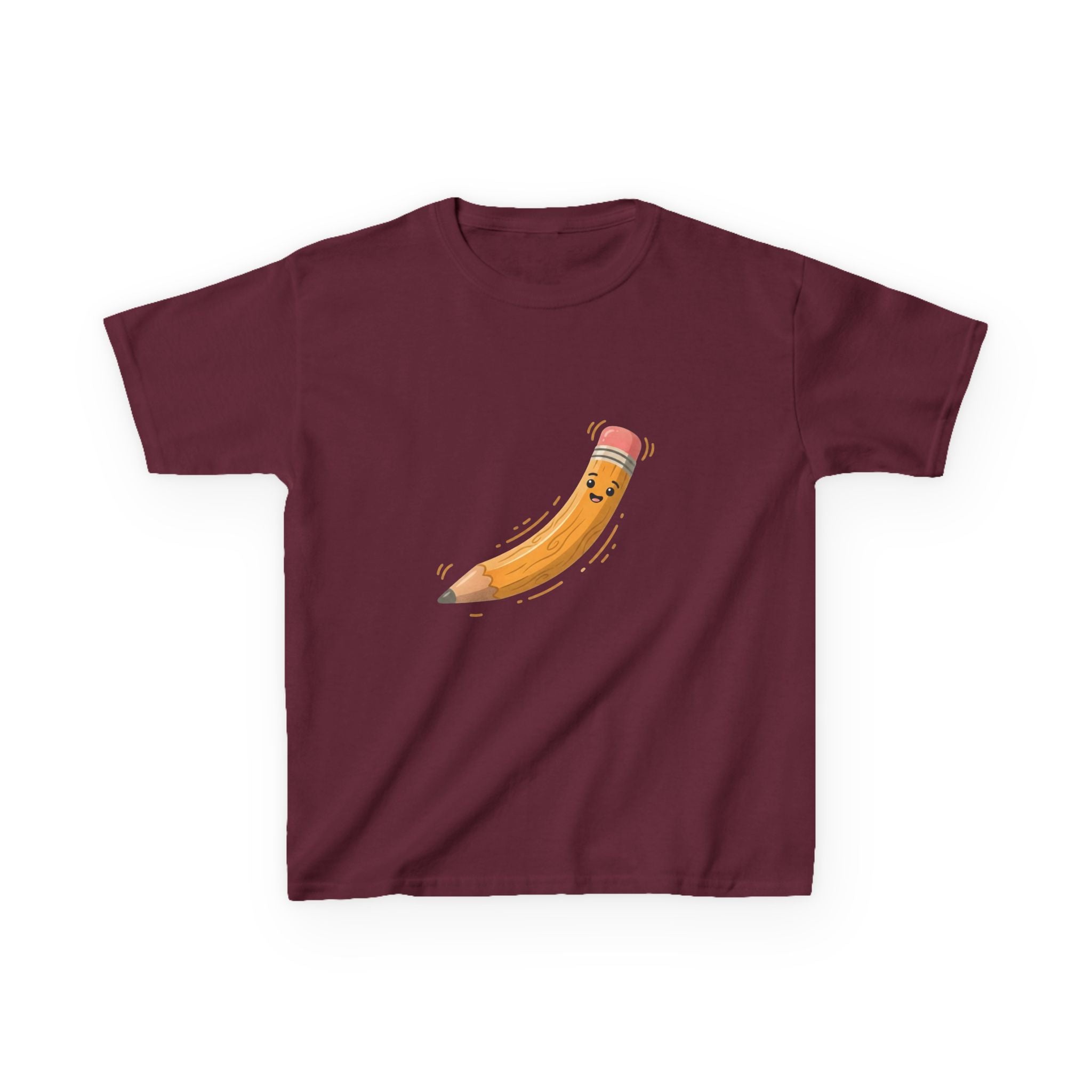 Kids Heavy Cotton Tee - Happy Animated Pencil School Supply | Back to