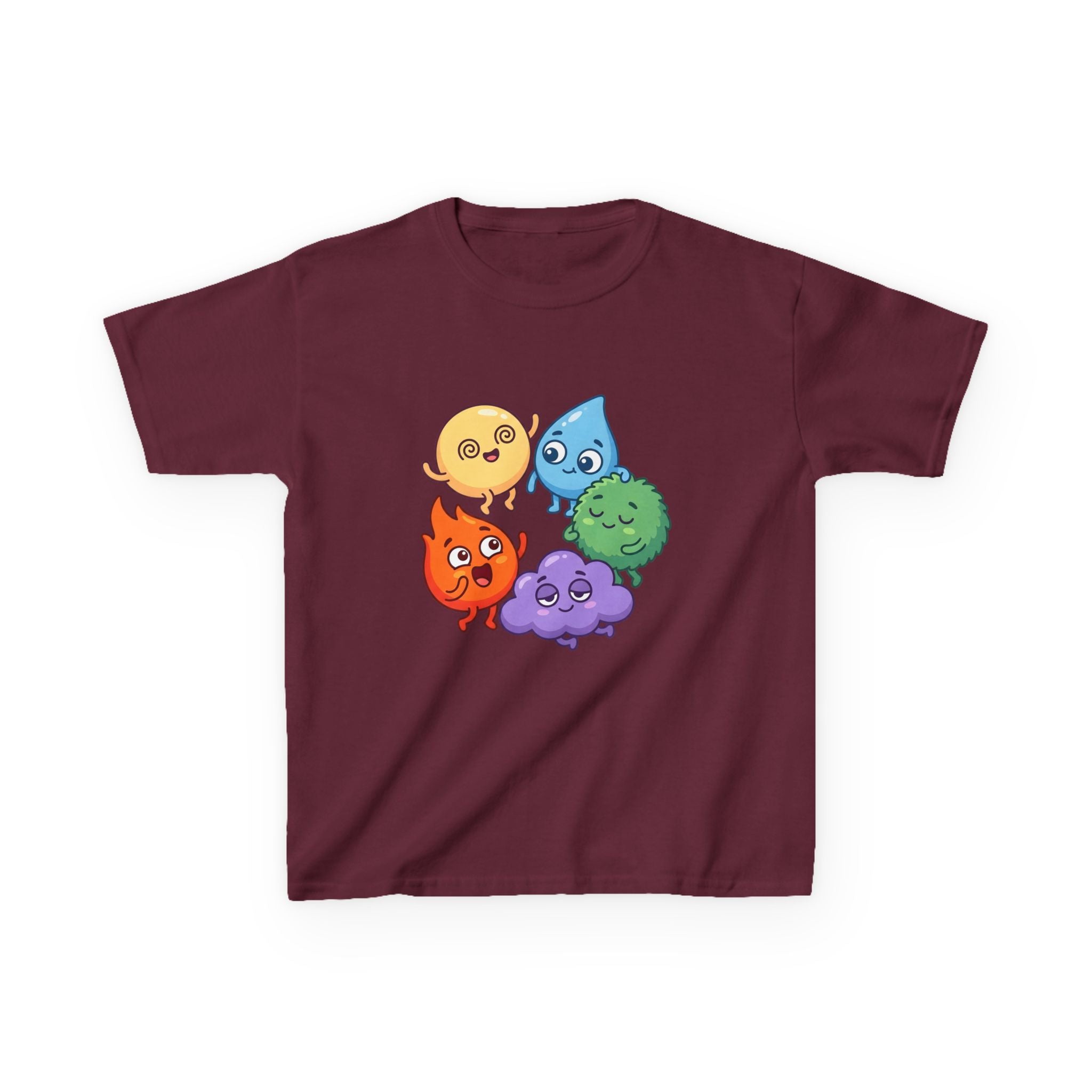Kids Heavy Cotton Tee - Cute Whimsical Elemental Characters