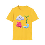 Cute Nature T-Shirt - Whimsical Cloud Sprout Wave Design | Unisex
