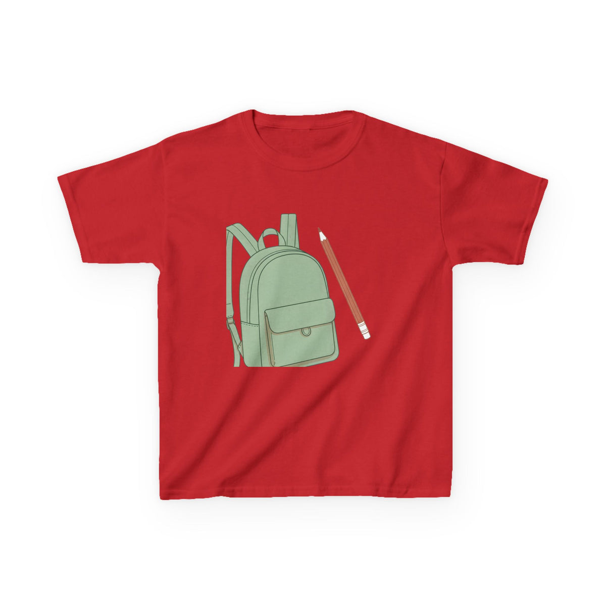 Kids Tee - Cartoon School Supplies Backpack Pencil | Back to School