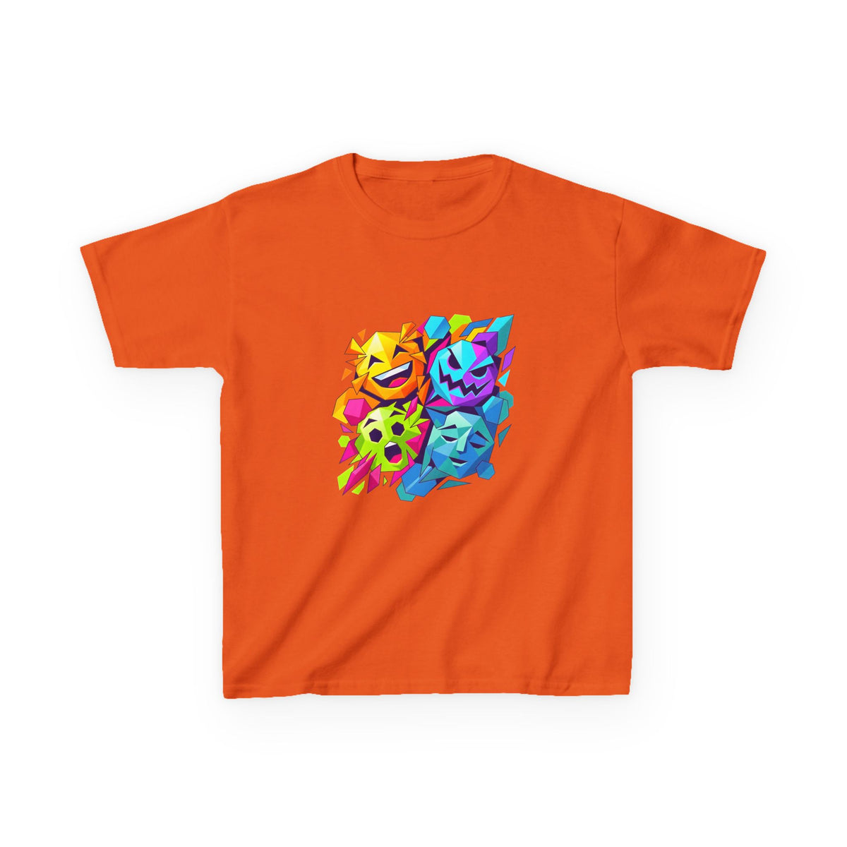 Kids T-Shirt - Vibrant Geometric Faces | Abstract Art