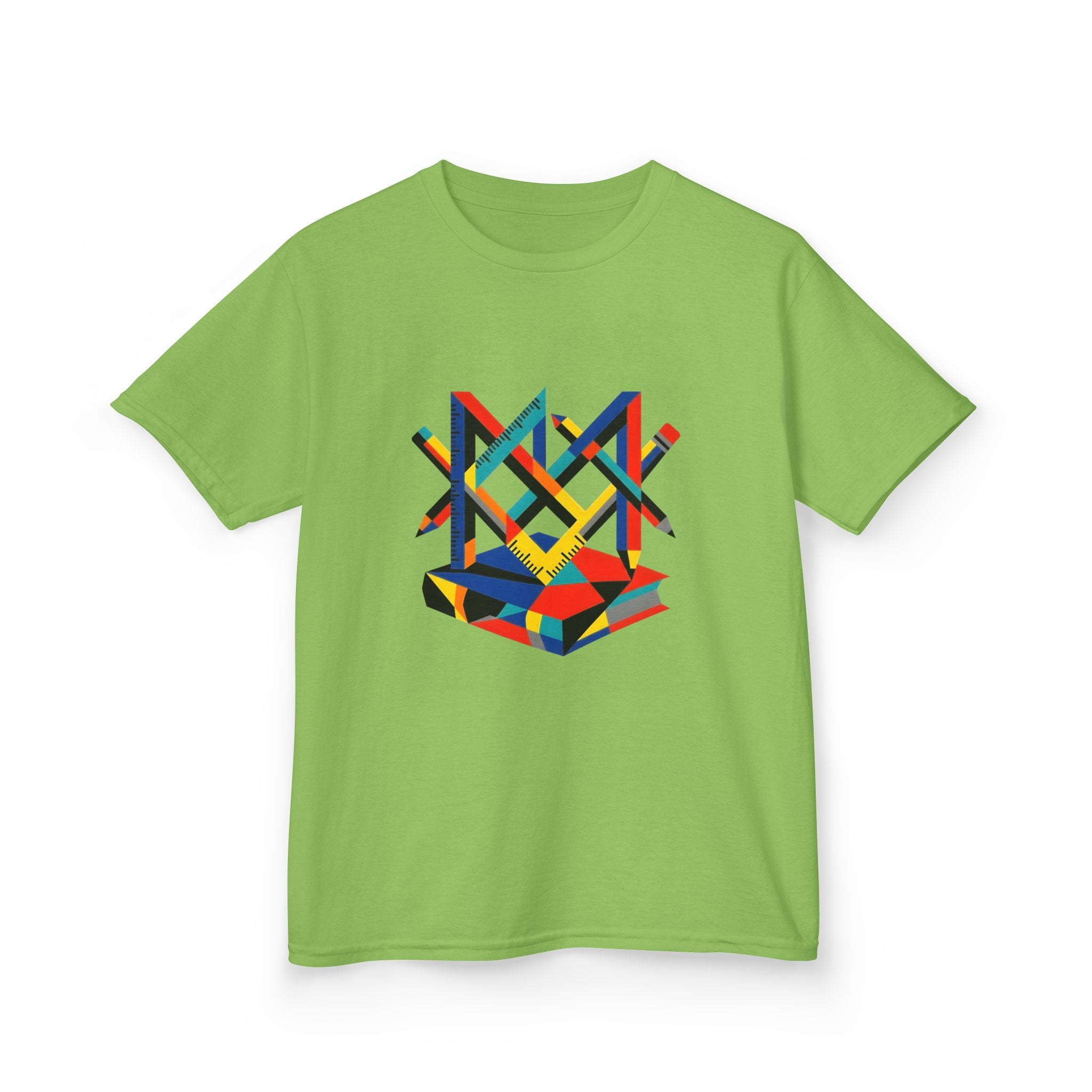 Kids Tee - Bauhaus Geometric Design Tools Graphic | Primary Colors