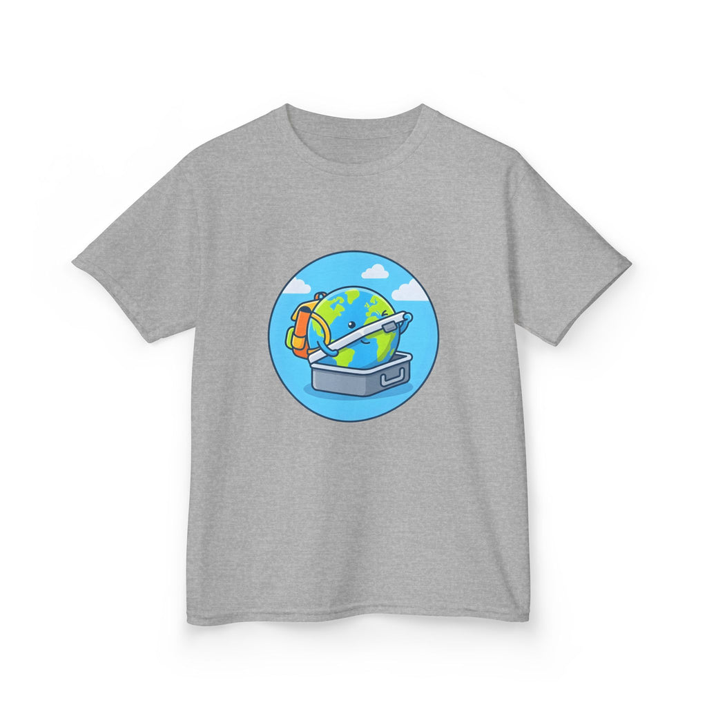 Kids Tee - Cute Earth Travel & School Cartoon Shirt | Adventure