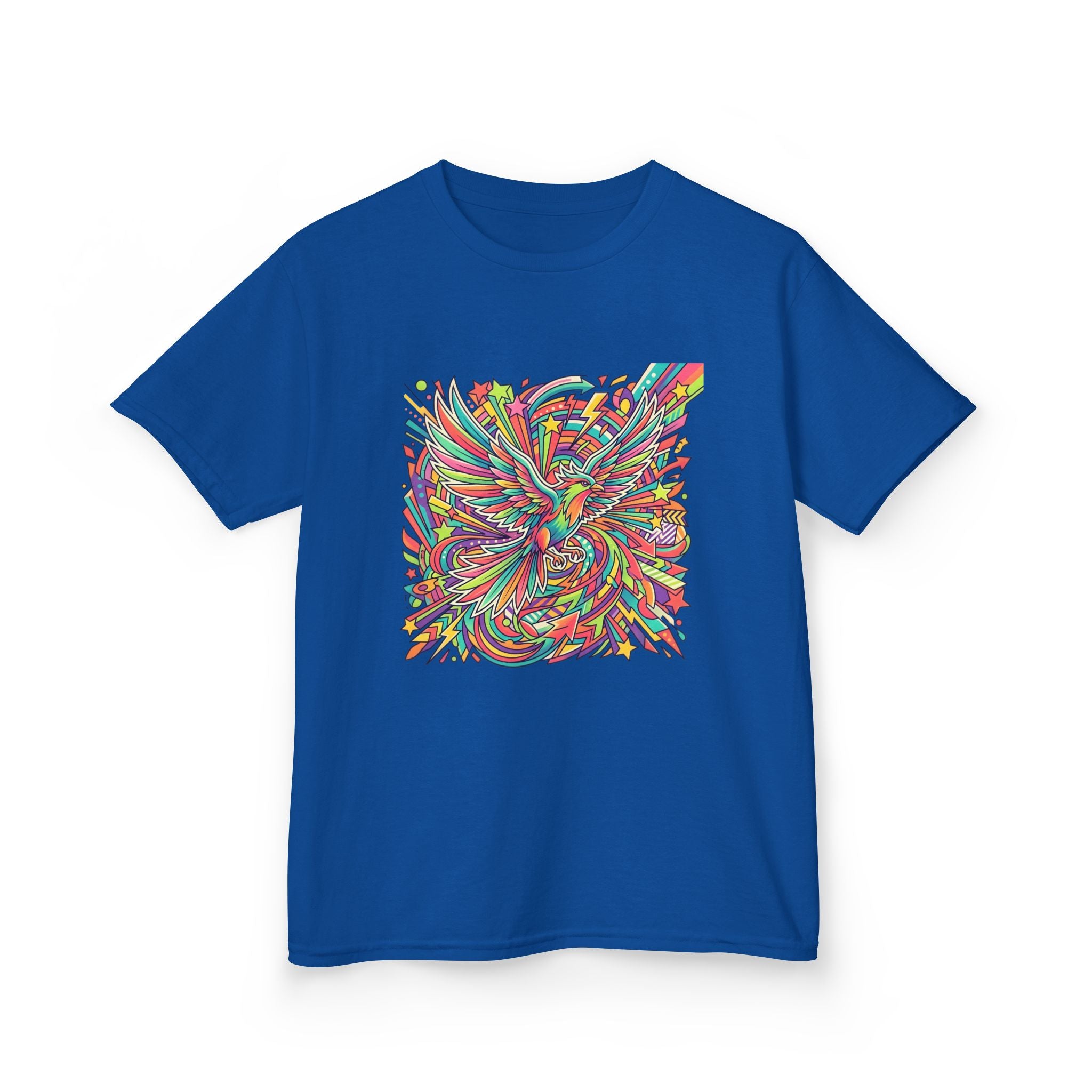 Kids Mythical Phoenix Tee - Energetic Psychedelic Art