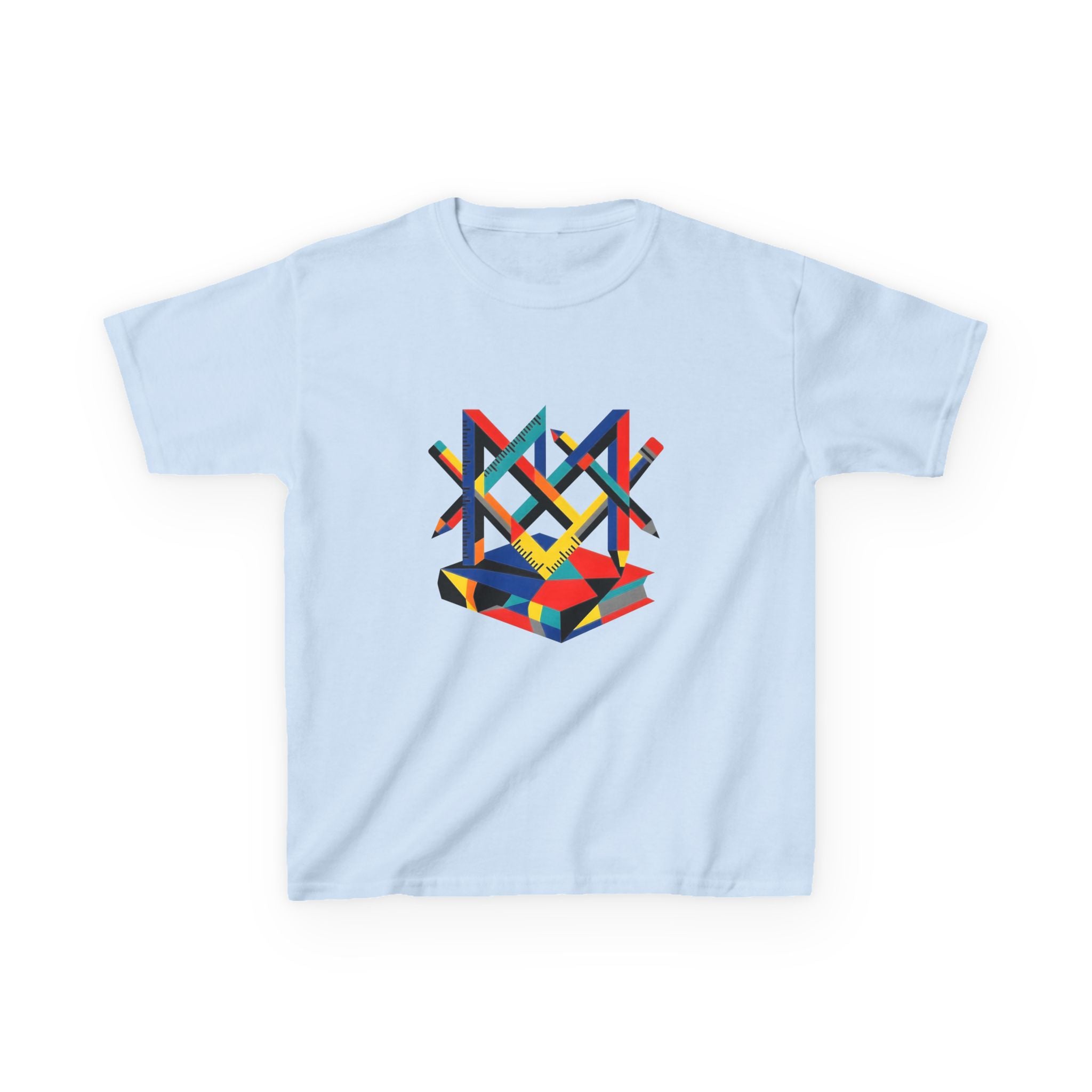 Kids Tee - Bauhaus Geometric Design Tools Graphic | Primary Colors
