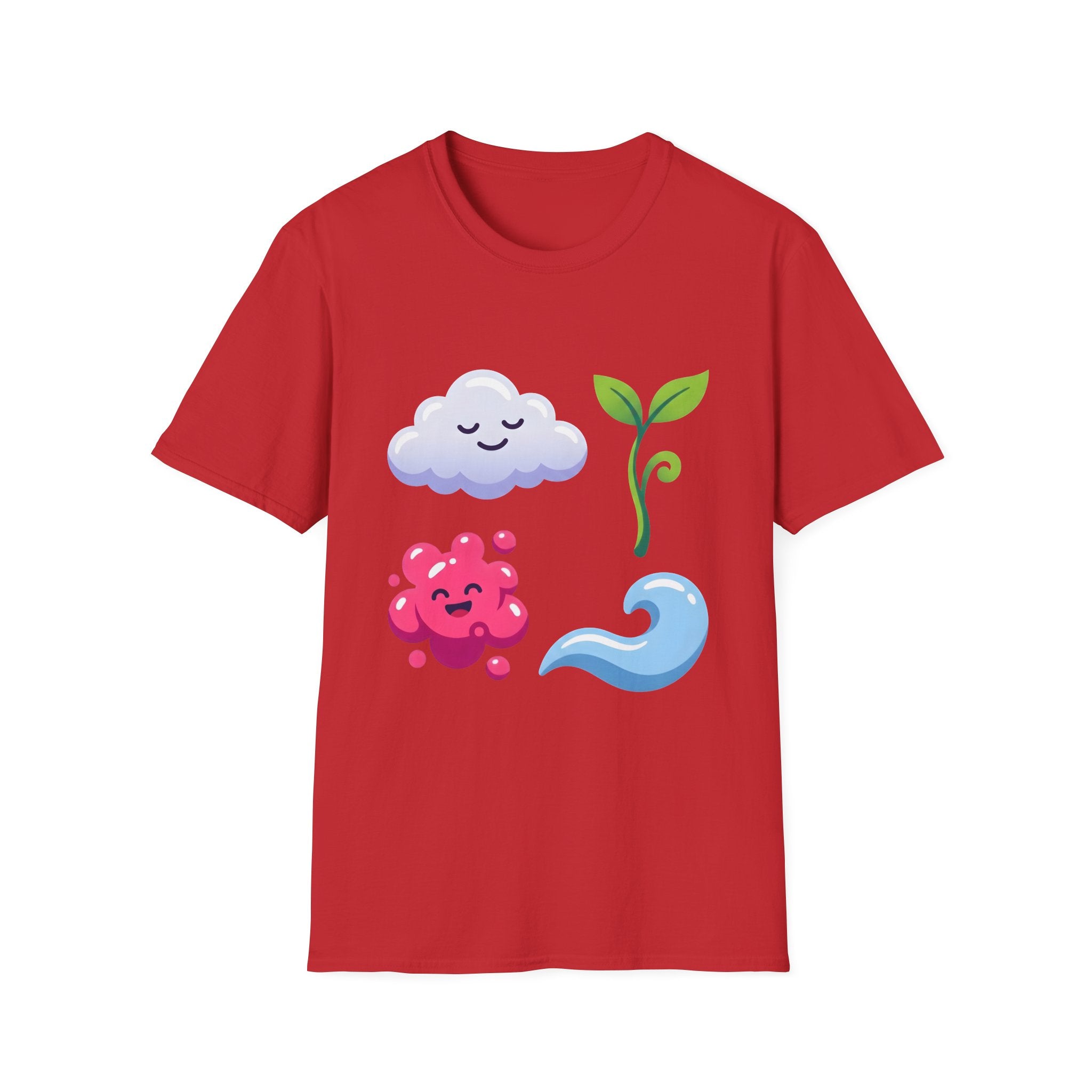 Cute Nature T-Shirt - Whimsical Cloud Sprout Wave Design | Unisex