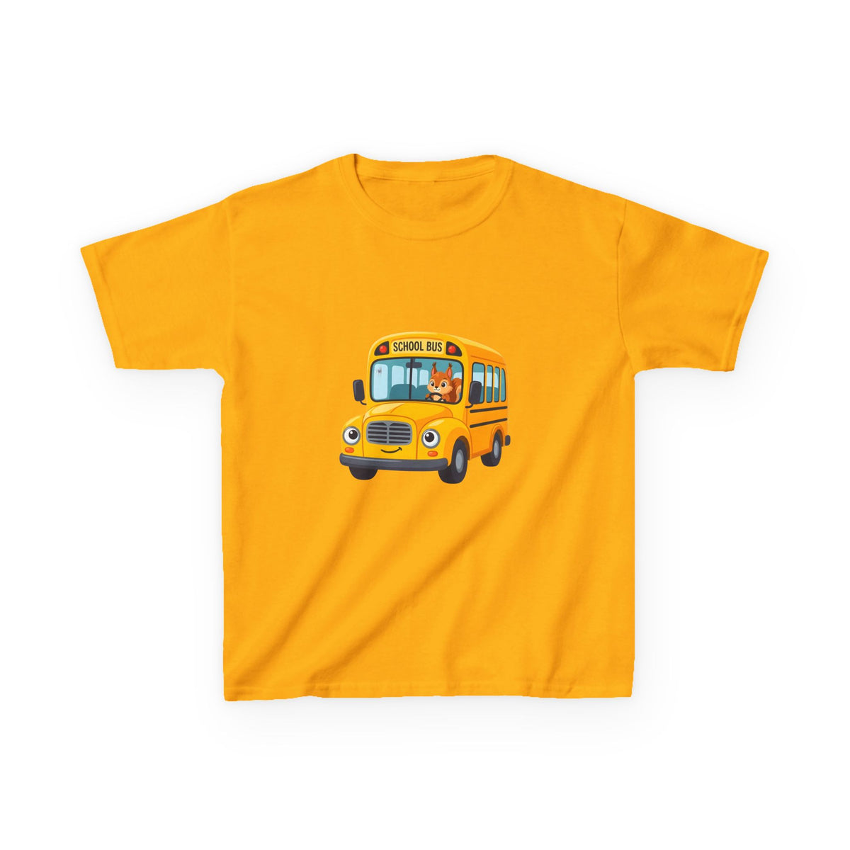 Kids School Bus T-Shirt - Cute Squirrel Driving Cartoon Tee | Back to