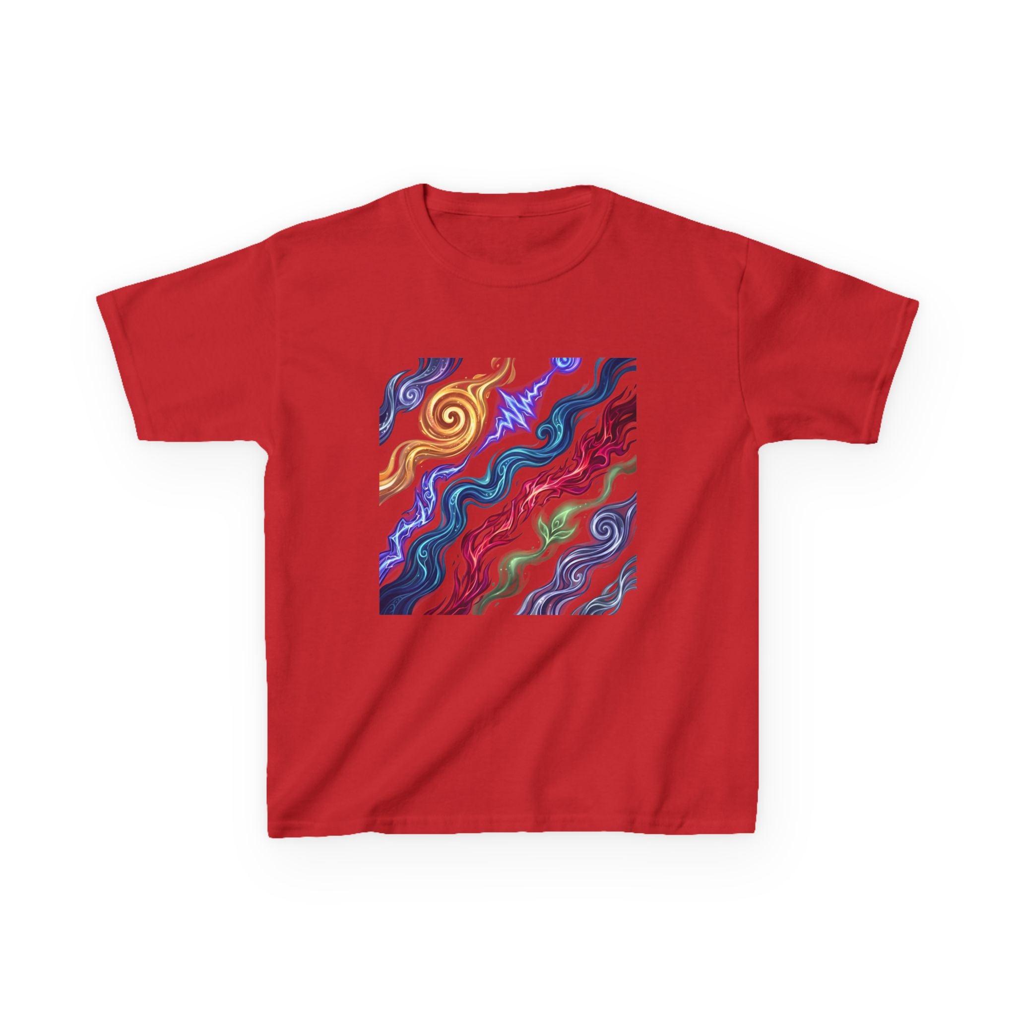 Kids Tee - Vibrant Elemental Magic Energy | Fantasy Glow
