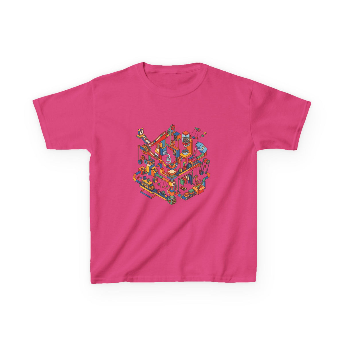 Kids Daily Routine T-Shirt - Whimsical Cartoon Machine