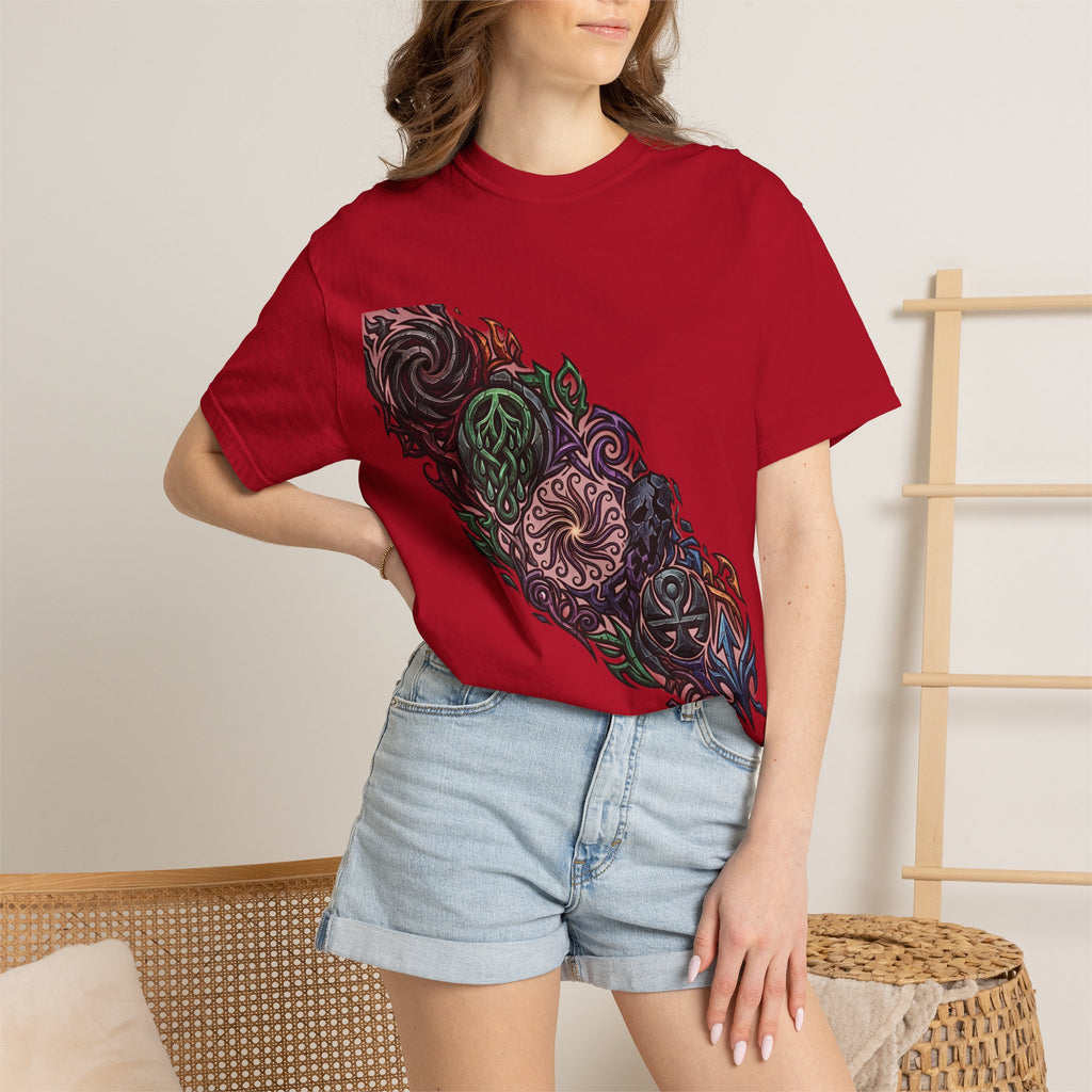 Unisex T-shirt - Dark Fantasy Celtic Skull Ankh | Garment-Dyed