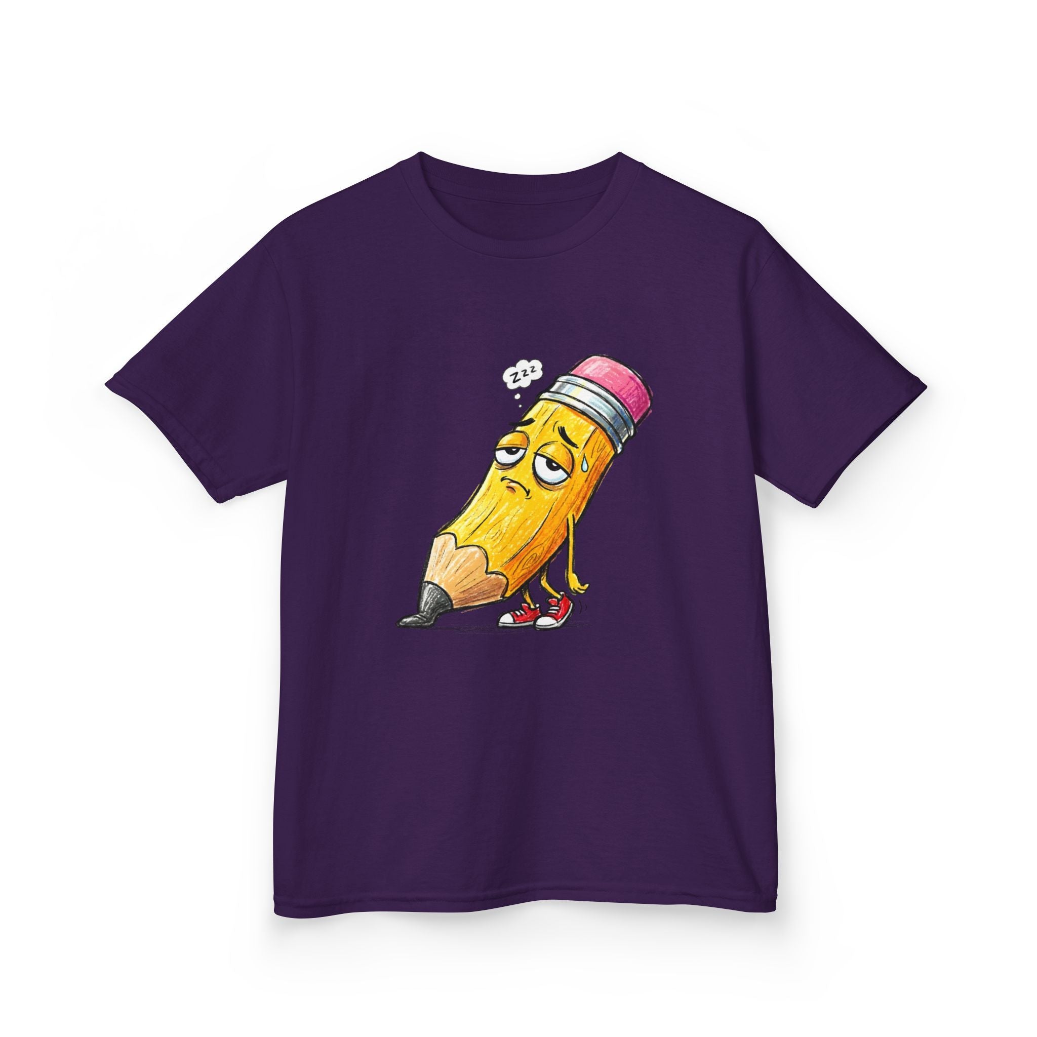Kids T-Shirt - Tired Pencil Zzz Cartoon | Funny Back to School