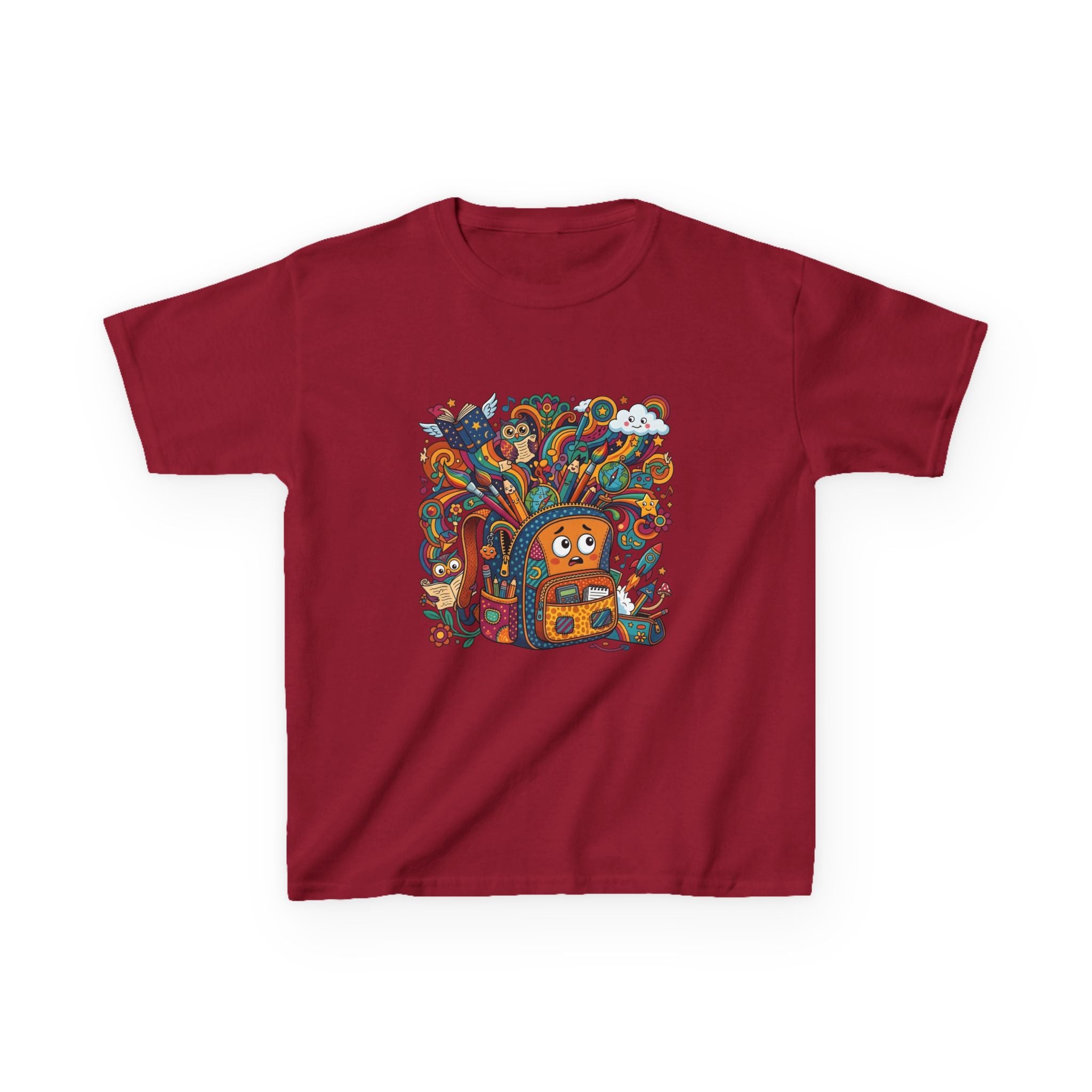 Kids Tee - Whimsical School Owl & Backpack | Back to School 2026