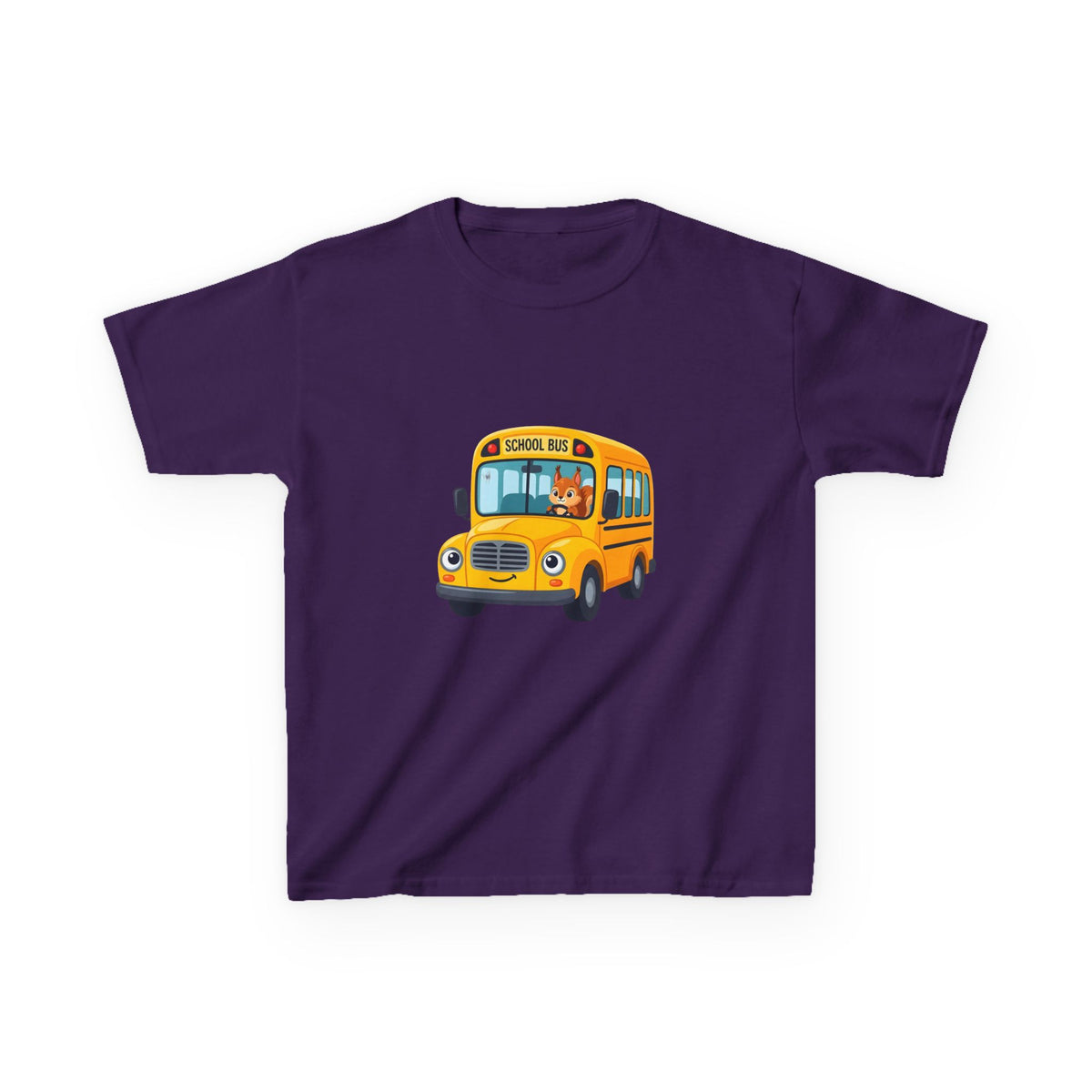Kids School Bus T-Shirt - Cute Squirrel Driving Cartoon Tee | Back to