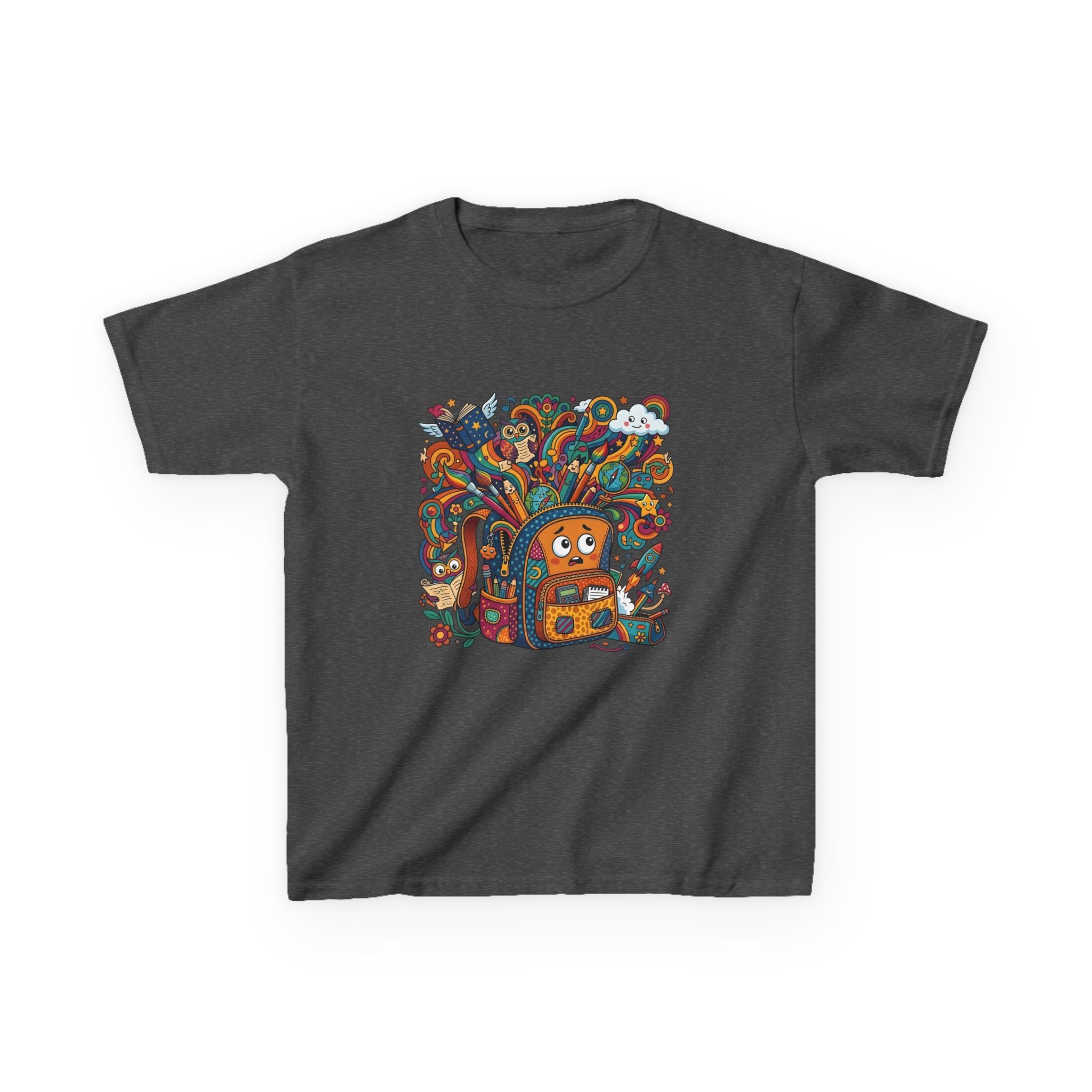 Kids Tee - Whimsical School Owl & Backpack | Back to School 2026