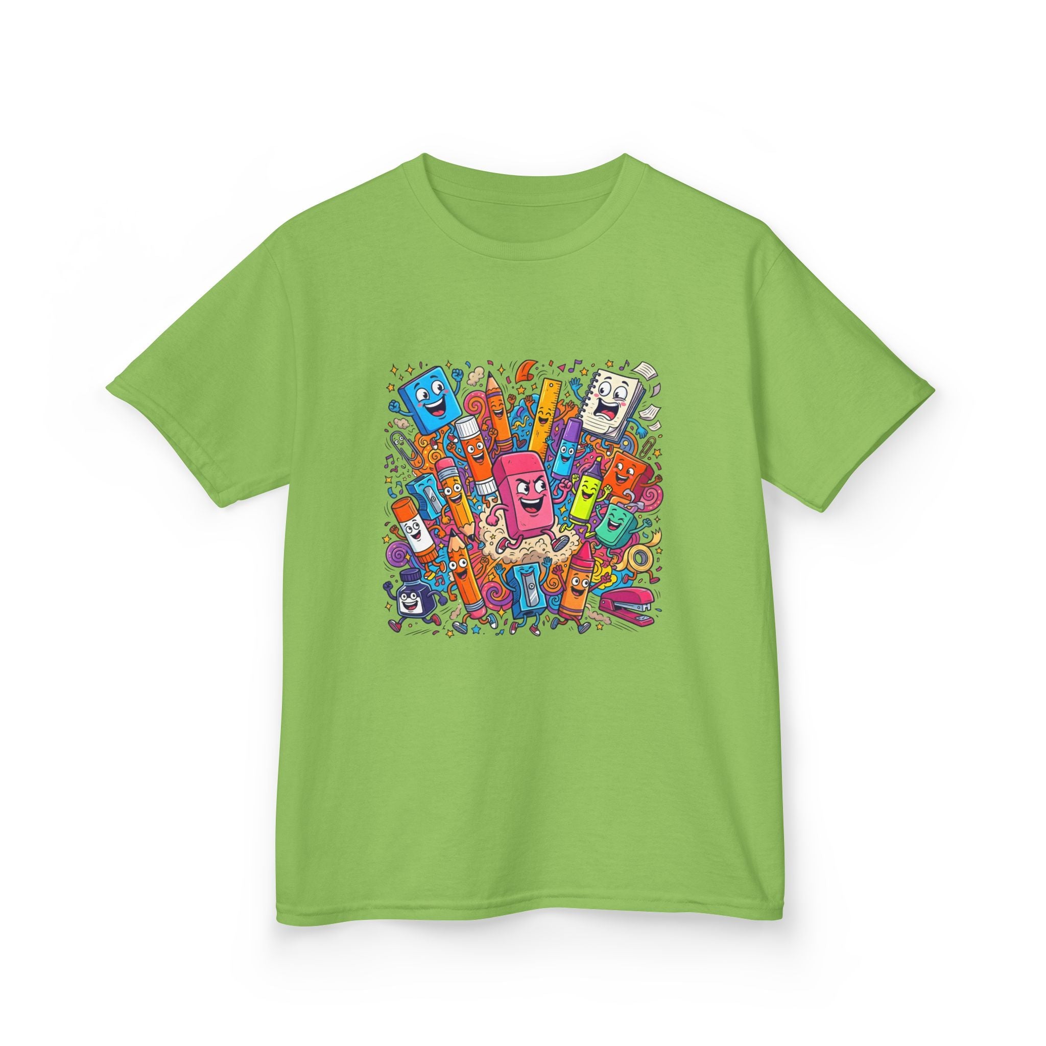 Kids T-Shirt - Cartoon School Supplies Doodle | Back to School