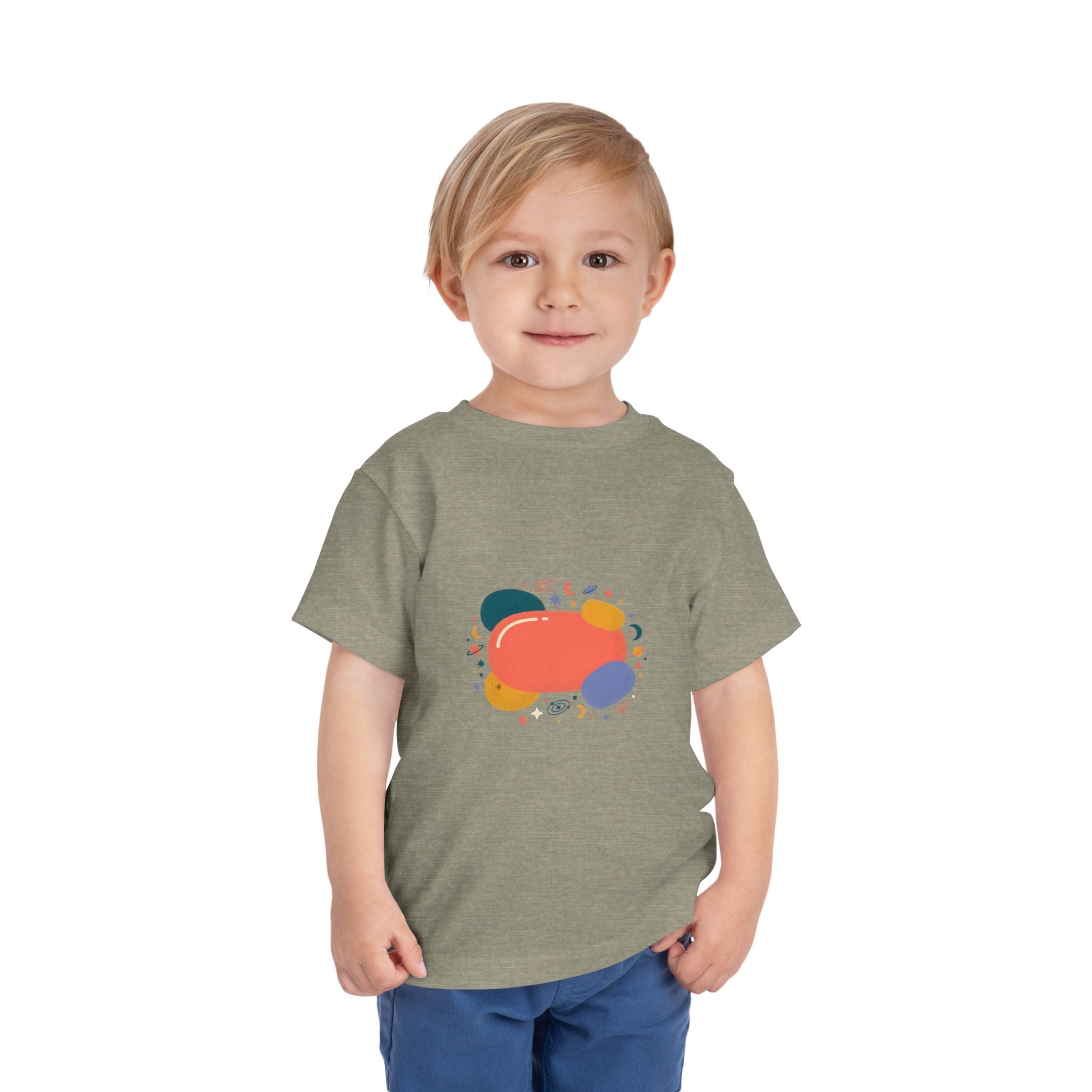 Toddler Short Sleeve Tee - Whimsical Space Design | Kids Cosmic