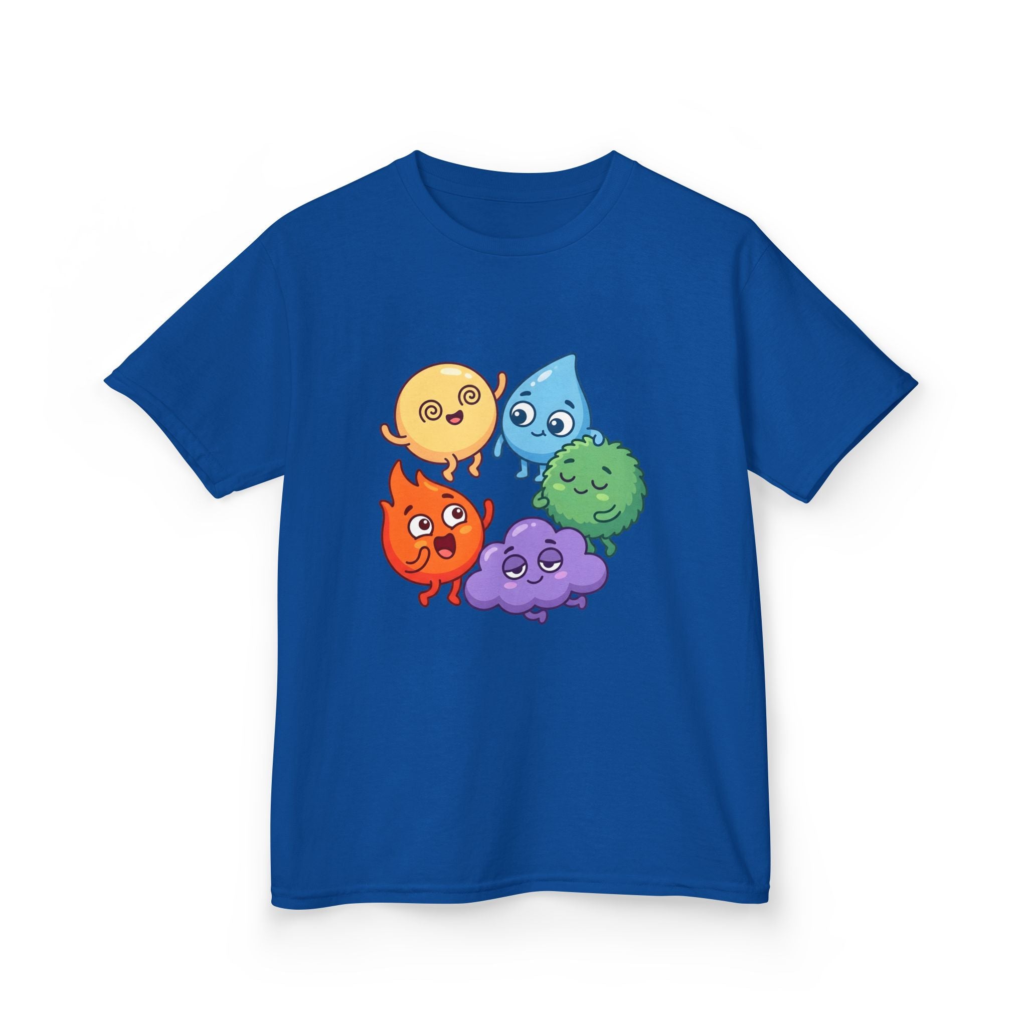 Kids Heavy Cotton Tee - Cute Whimsical Elemental Characters