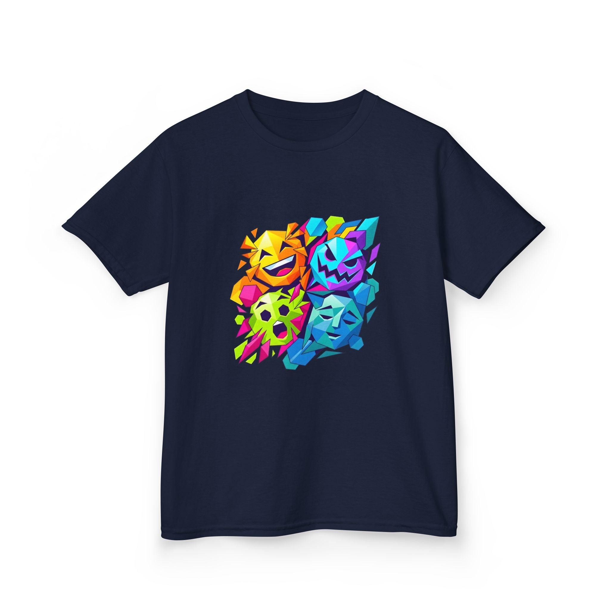 Kids T-Shirt - Vibrant Geometric Faces | Abstract Art