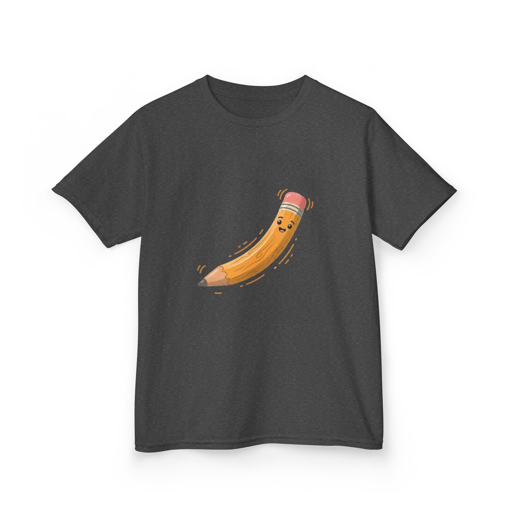 Kids Heavy Cotton Tee - Happy Animated Pencil School Supply | Back to