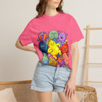 Unisex Garment-Dyed T-Shirt - Diverse Emotional Cartoon Creatures