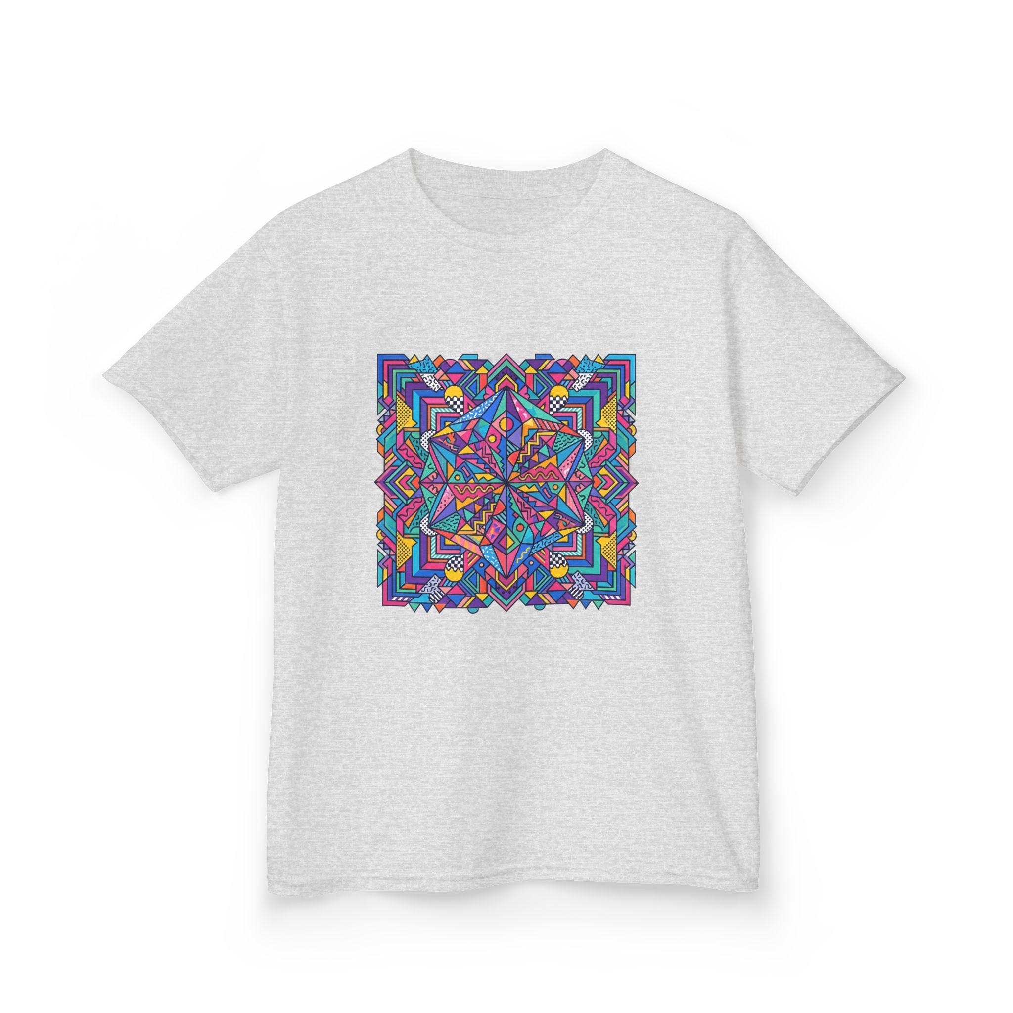 Kids Tee - Retro Geometric Kaleidoscope Abstract | 90s Aesthetic Top