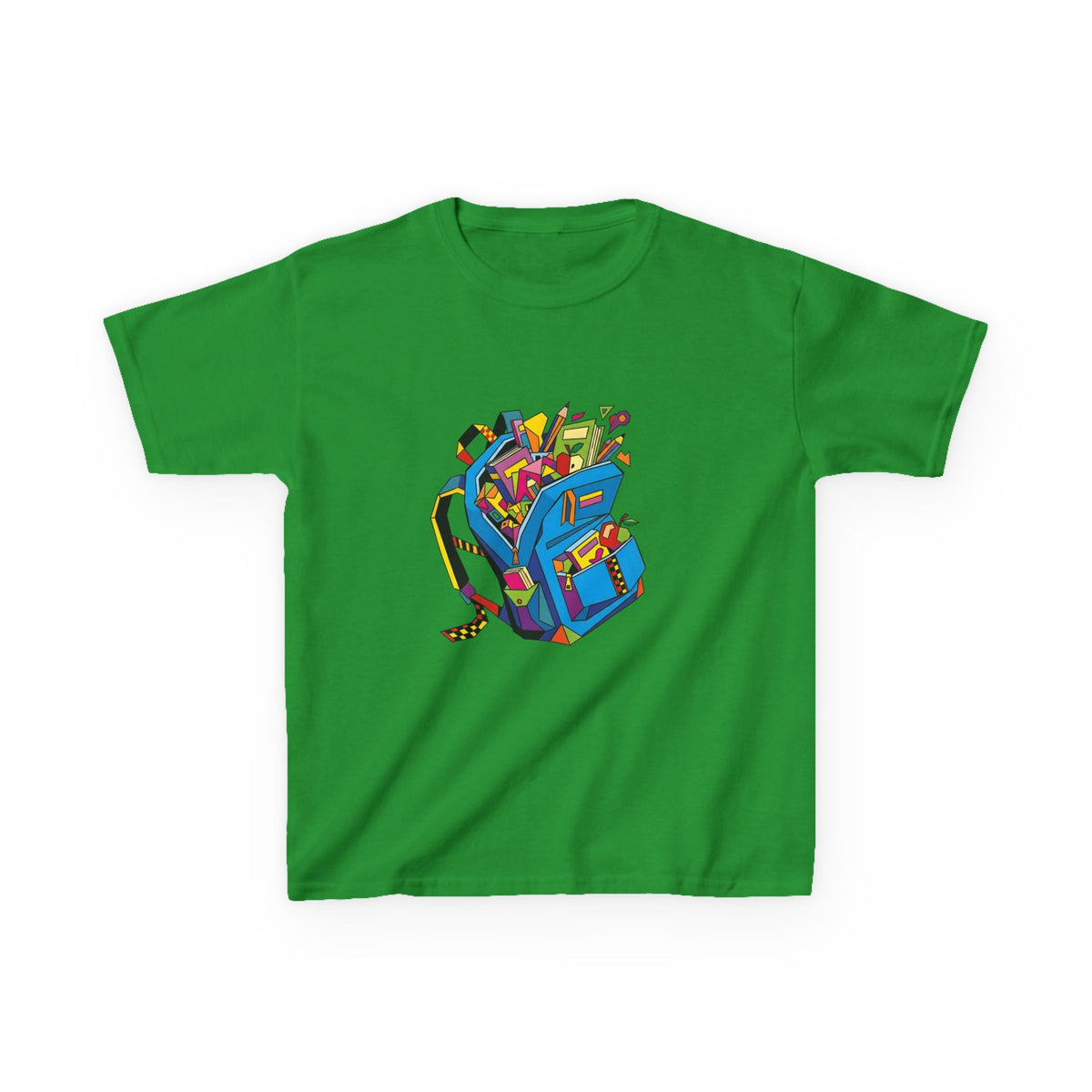 Kids Tee - Vibrant Geometric School Supplies Cartoon | Back to School