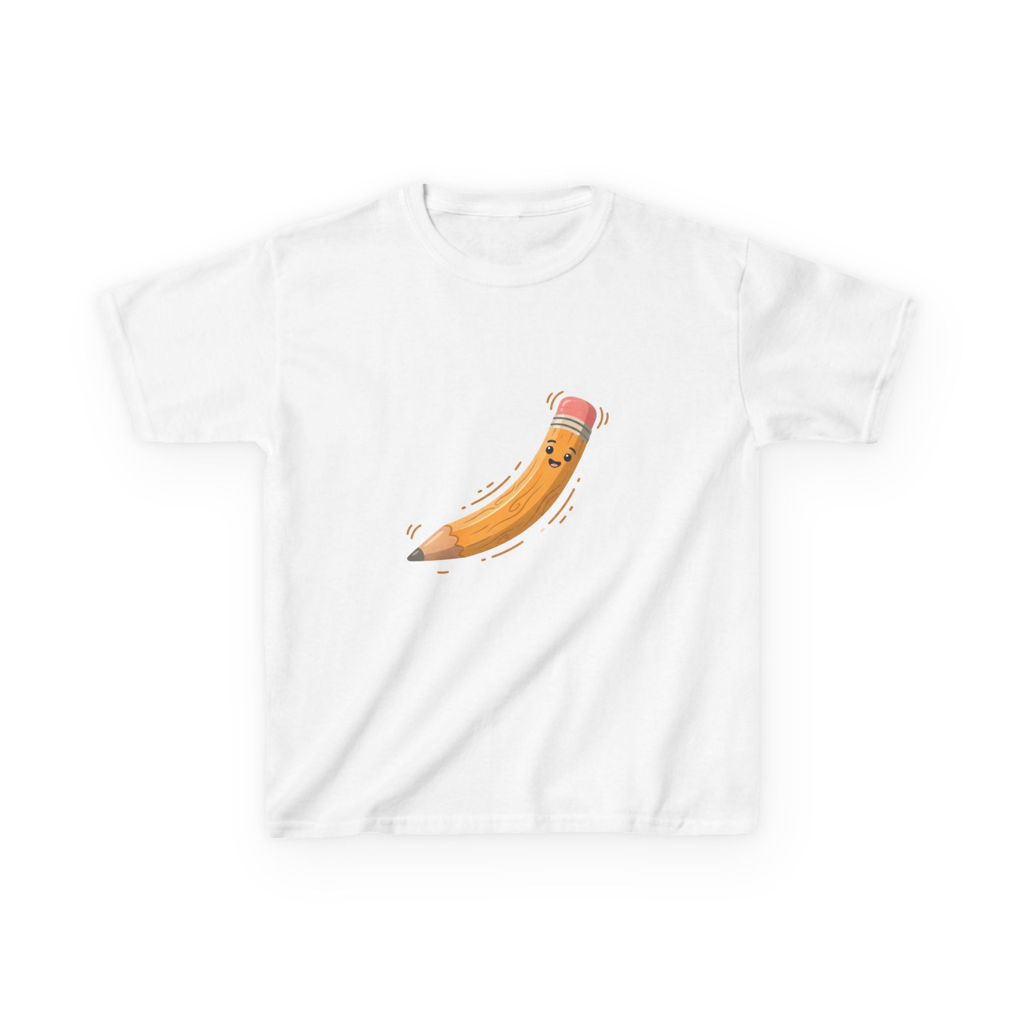 Kids Heavy Cotton Tee - Happy Animated Pencil School Supply | Back to