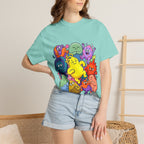 Unisex Garment-Dyed T-Shirt - Diverse Emotional Cartoon Creatures