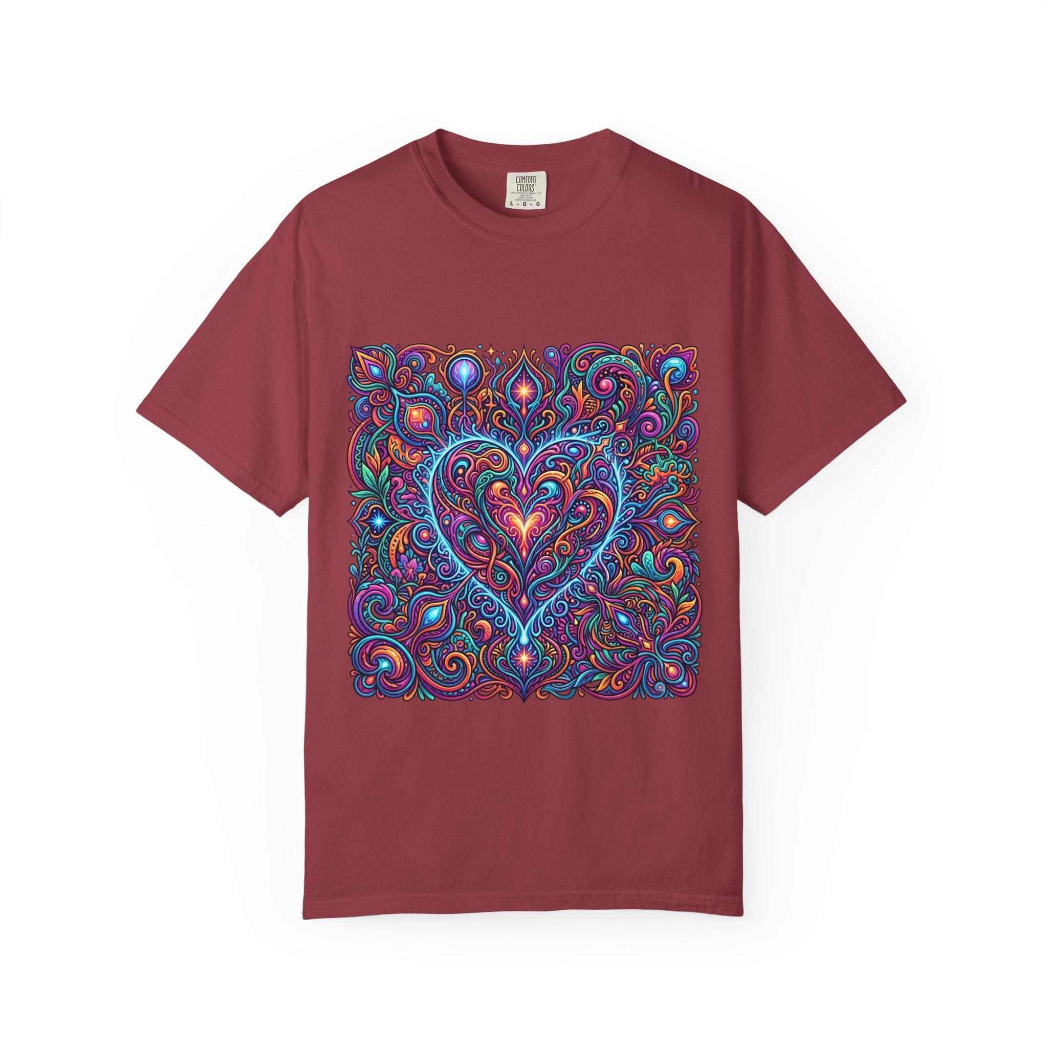 Unisex Garment-Dyed T-shirt - Cosmic Love | Psychedelic Heart Art