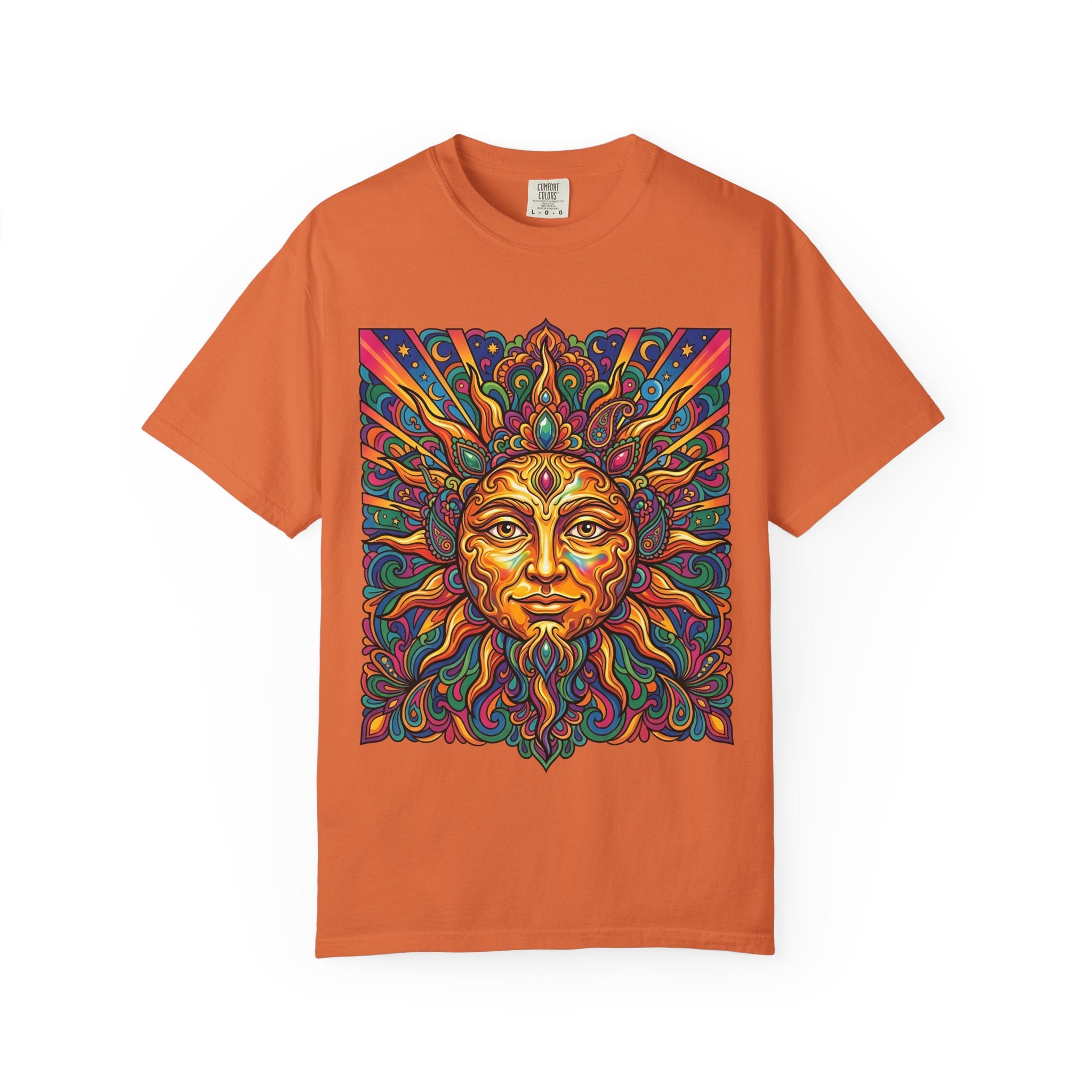 Unisex T-shirt - Psychedelic Sun Boho | Comfort Colors Garment-Dyed