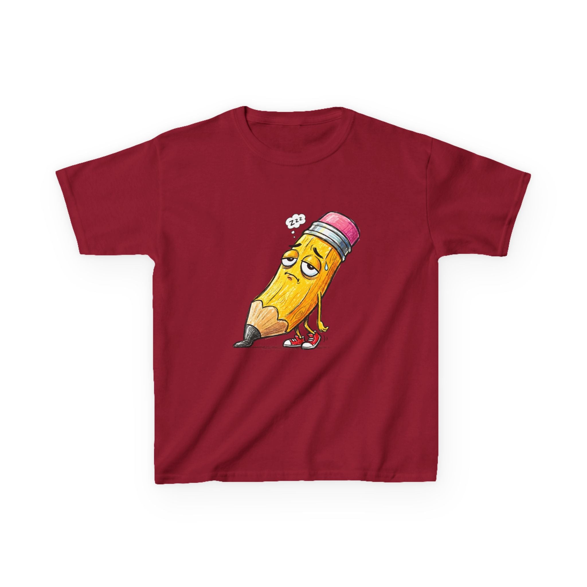 Kids T-Shirt - Tired Pencil Zzz Cartoon | Funny Back to School