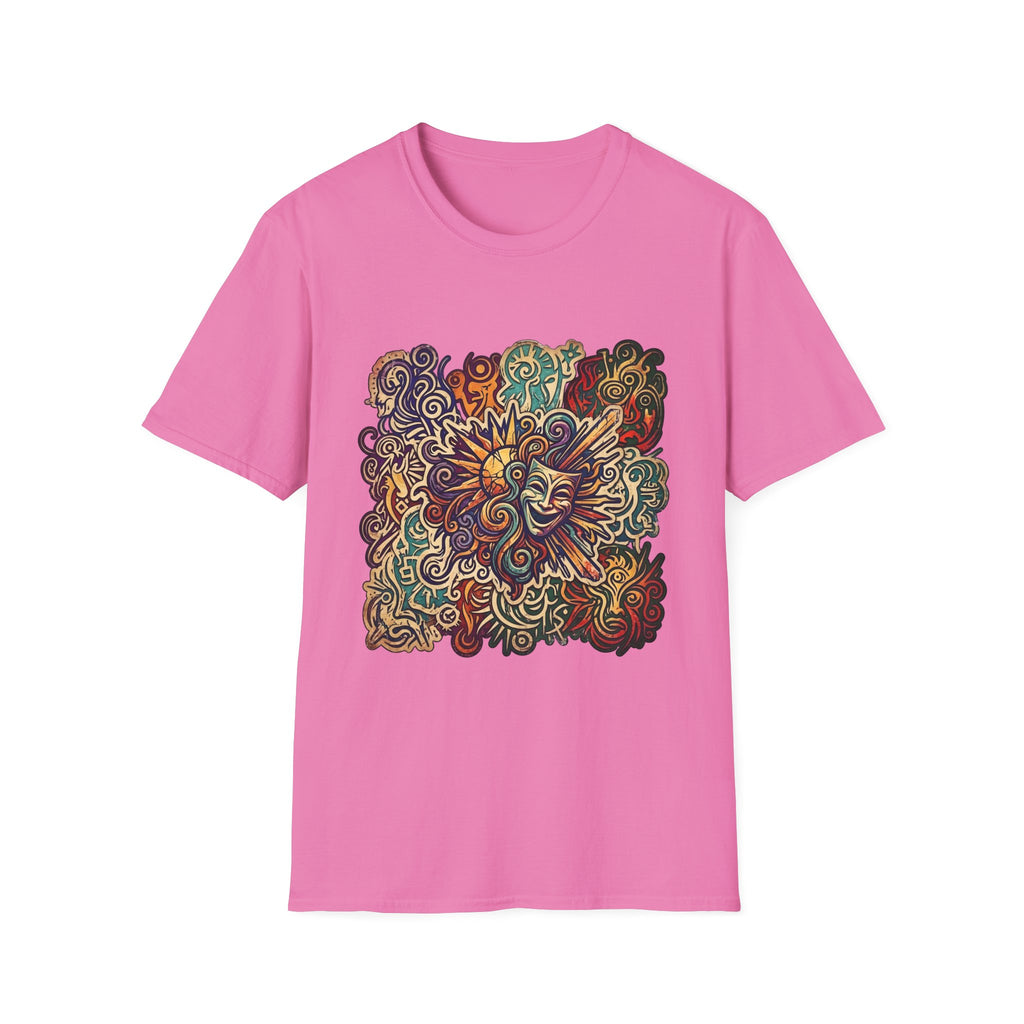 Unisex T-Shirt - Retro Psychedelic Theater Comedy Mask | Abstract Art