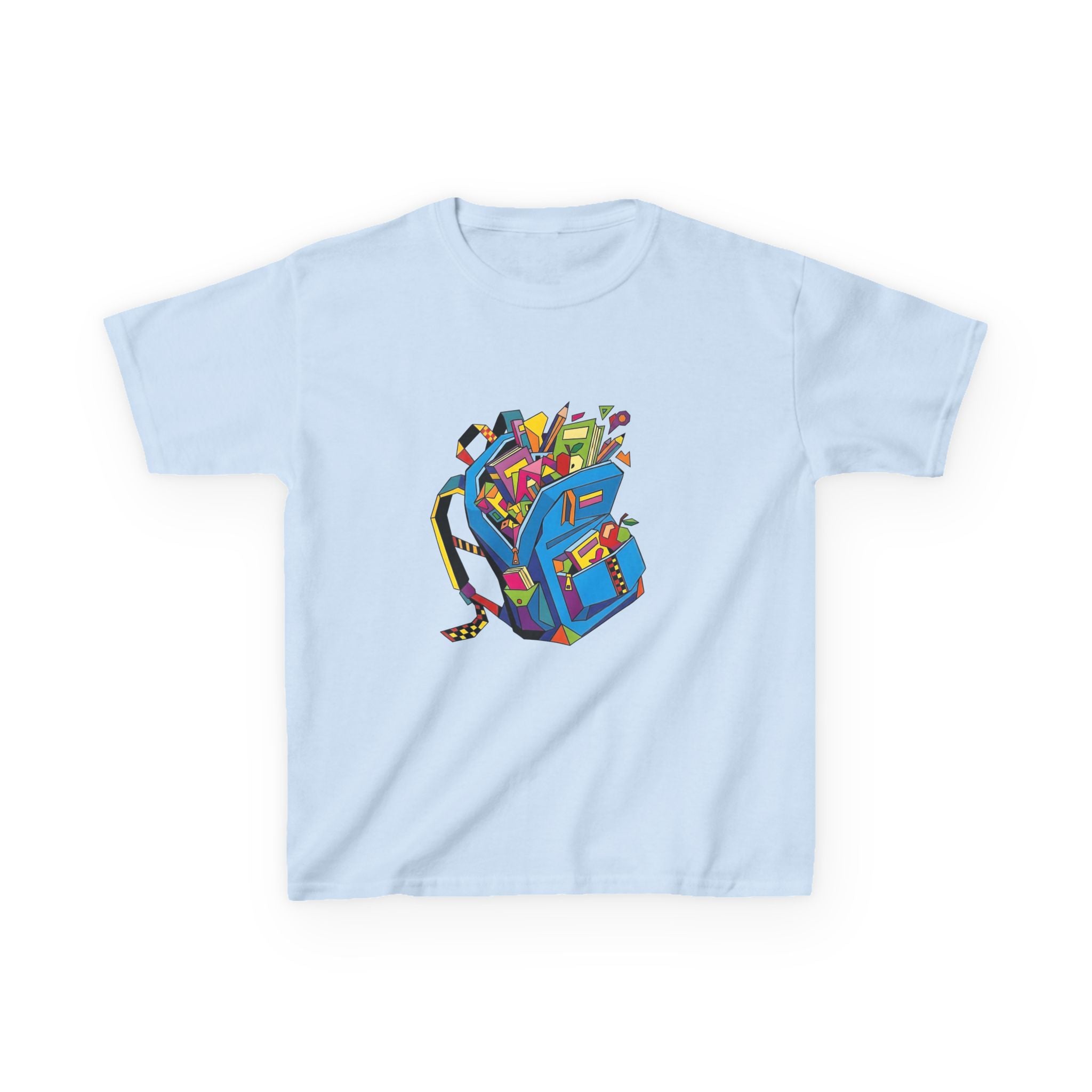 Kids Tee - Vibrant Geometric School Supplies Cartoon | Back to School