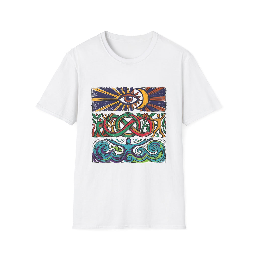 Unisex T-Shirt - Cosmic Folk Art Eye & Snake | Spiritual Nature