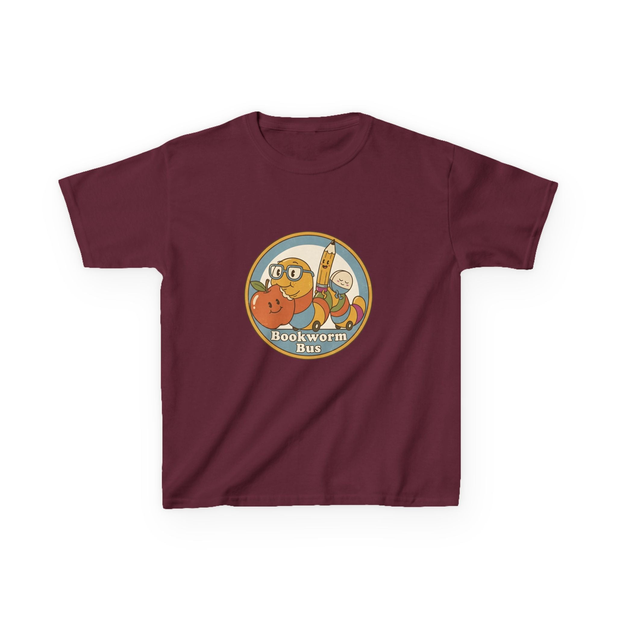 Kids Bookworm T-Shirt - School Bus | Educational Learning